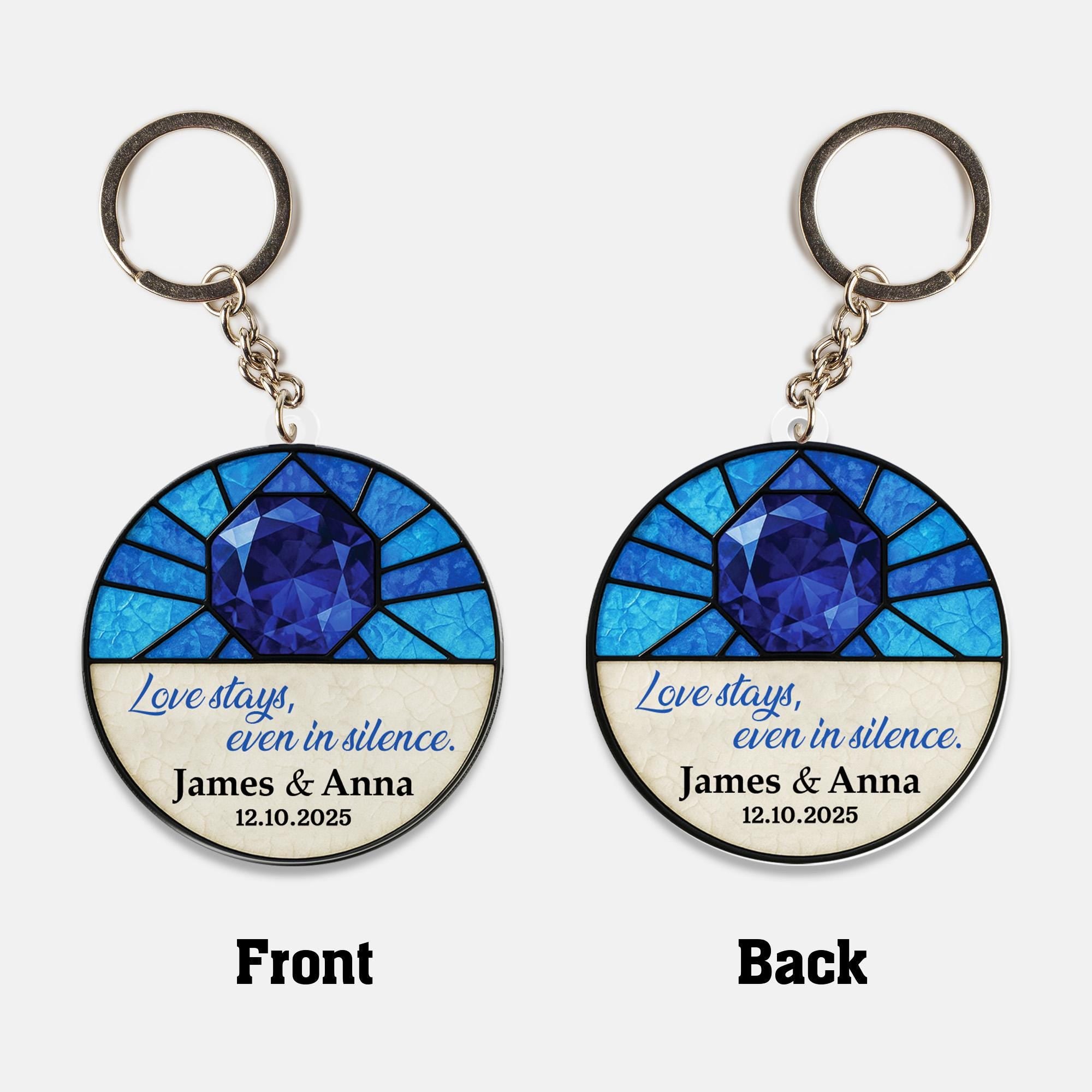 Anniversary Glass Suncatcher & Acrylic Keychain Combo | Anniversary Gemstone Glass Suncatcher | Personalized Keepsake Gifts