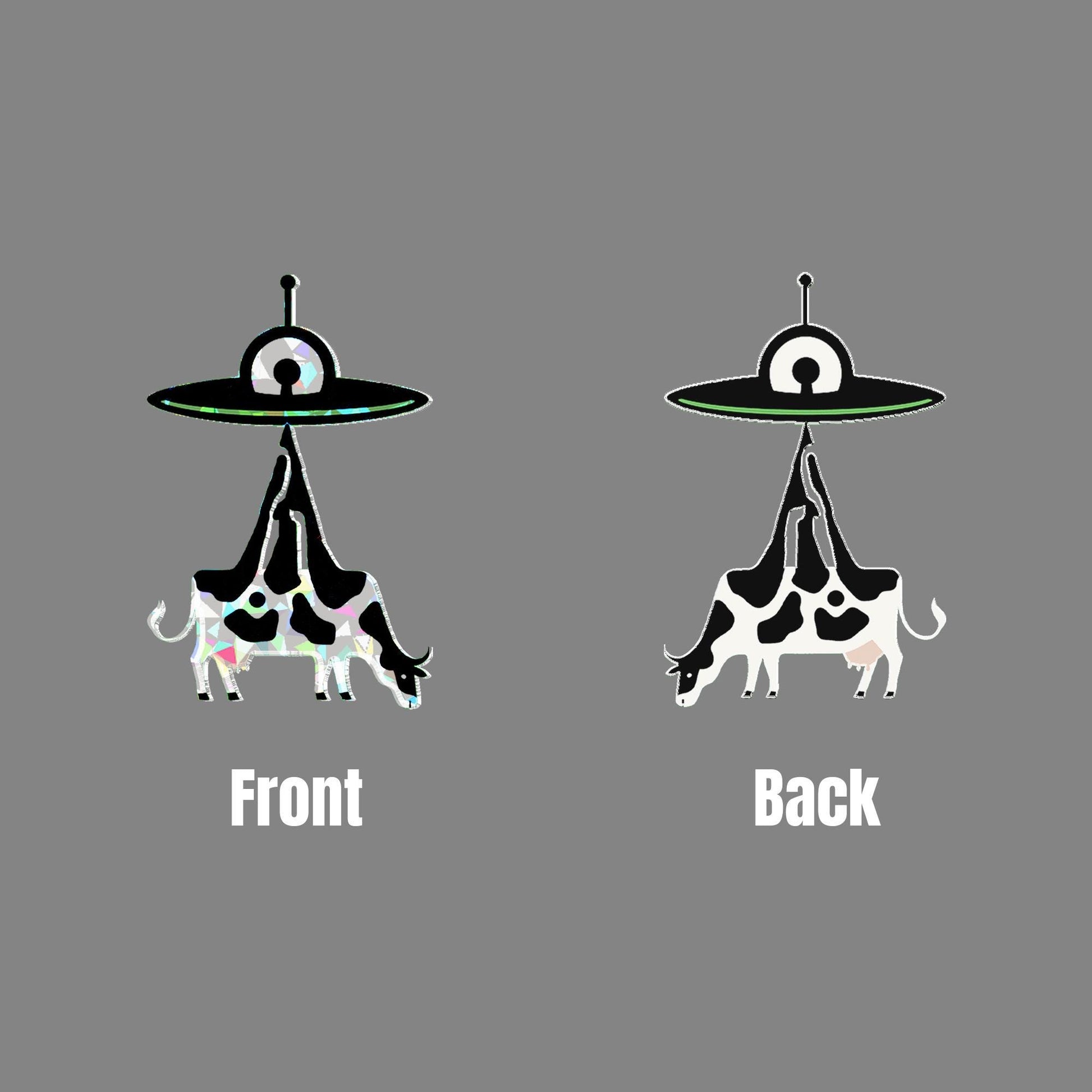 Alien UFO Cow  Acrylic Suncatcher, Funny Abduction Glass Decor, Sci-Fi Window Hanging, Quirky Space Gift for Farmers and Nerds, Home Decor