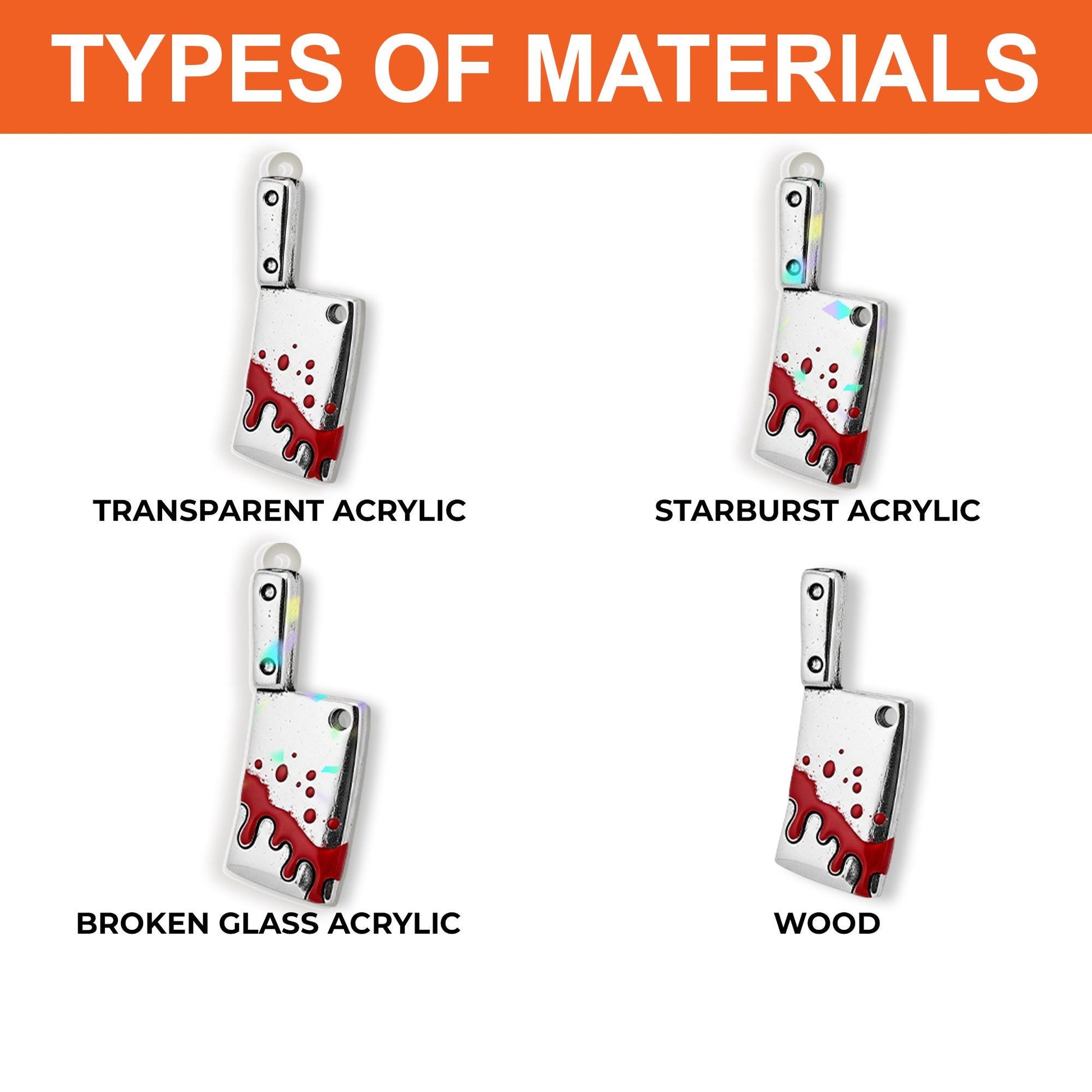 Acrylic Bloody Cleaver Earrings, Horror Knife Jewelry for Adults, Gothic Halloween Dangles, Red Splatter Drop Earrings