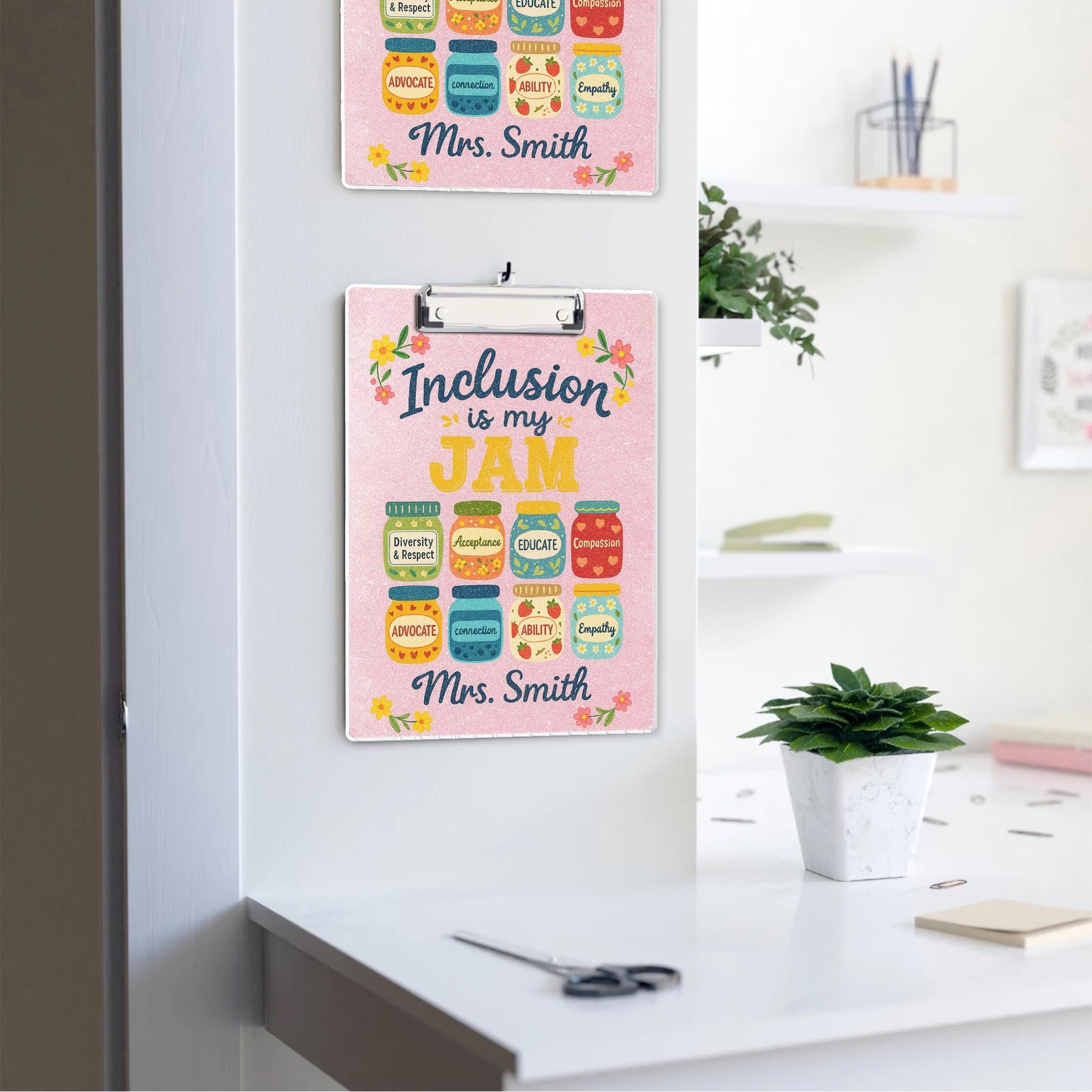 Personalized Teacher Acrylic Clipboard, Inclusion Is My Jam Clipboard, Graduation Gift, Back To School Gift, Teacher Appreciation Gift