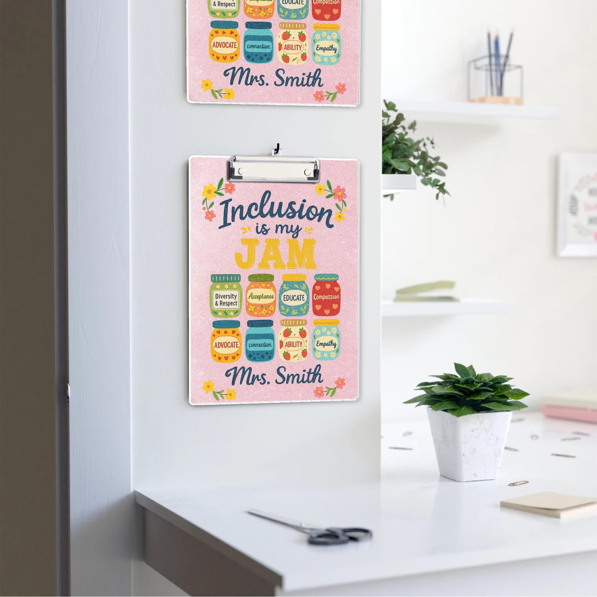 Personalized Teacher Acrylic Clipboard, Inclusion Is My Jam Clipboard, Graduation Gift, Back To School Gift, Teacher Appreciation Gift