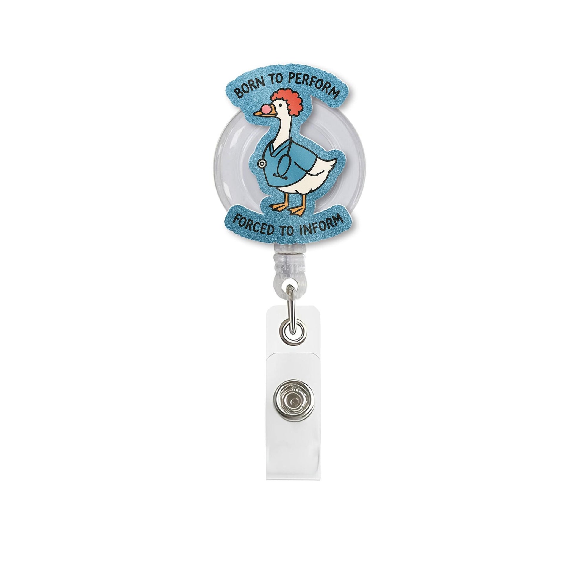 Funny Silly Goose Nurse Badge Reel, Goose ID Badge Holder, Medical Humor Retractable Reel, Cute Animal Stethoscope Clip, RN Office Gift