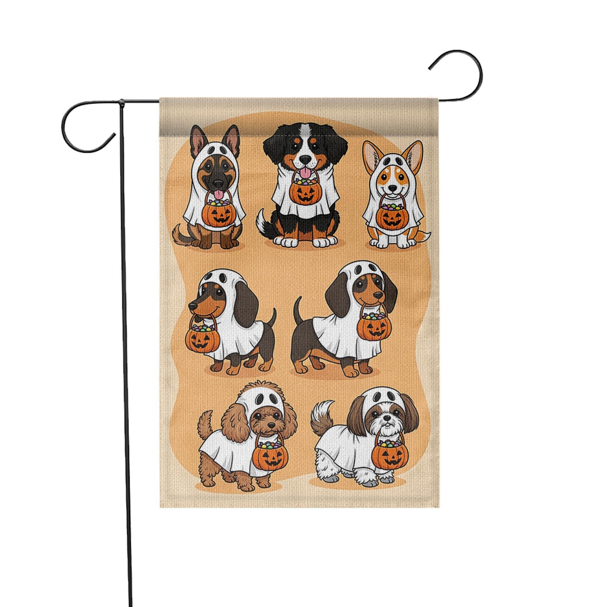 Halloween Dog Garden Flag - Trick or Treat Puppy Yard Sign - Cute Ghost Dog Outdoor Decor - Fall Pet Lover Decoration