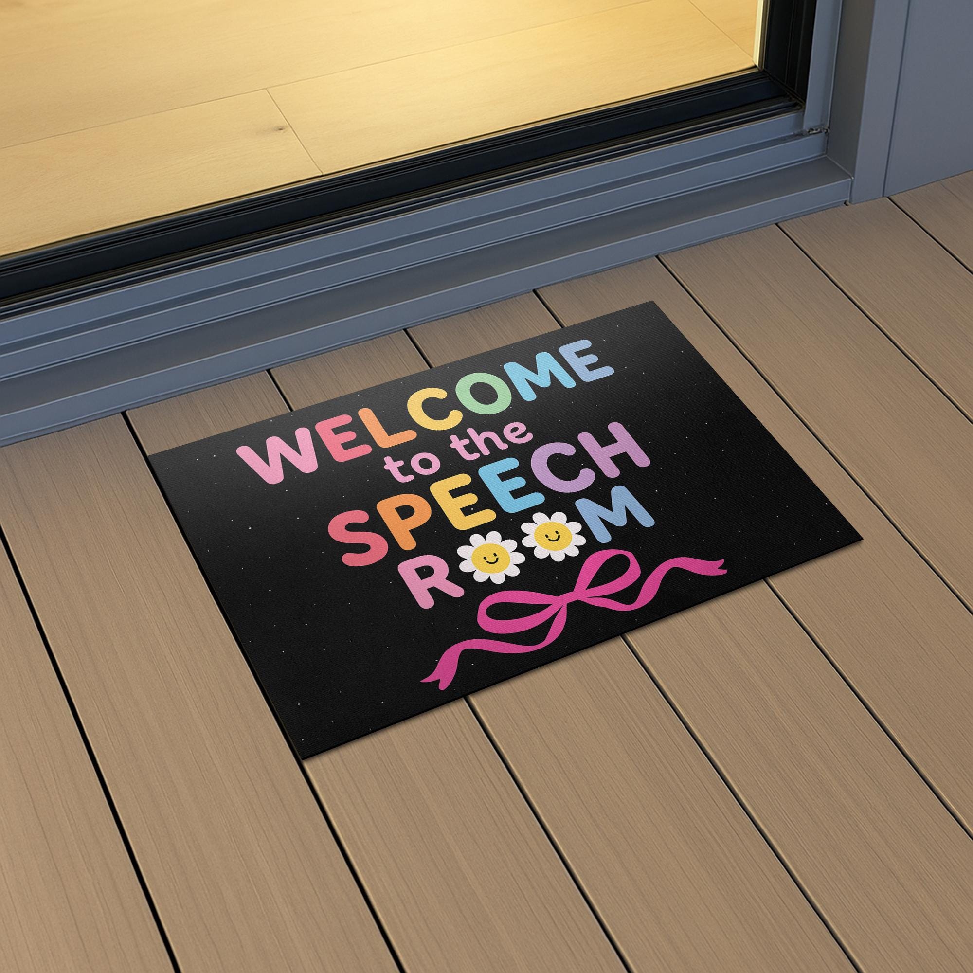 Welcome to the Speech Room Doormat, SLP Classroom Rug, Colorful Speech Therapy Mat, Speech Pathologist Office Decor