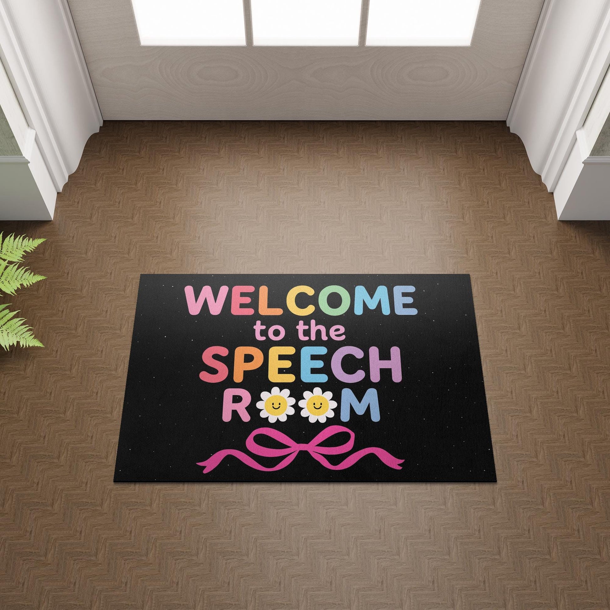 Welcome to the Speech Room Doormat, SLP Classroom Rug, Colorful Speech Therapy Mat, Speech Pathologist Office Decor