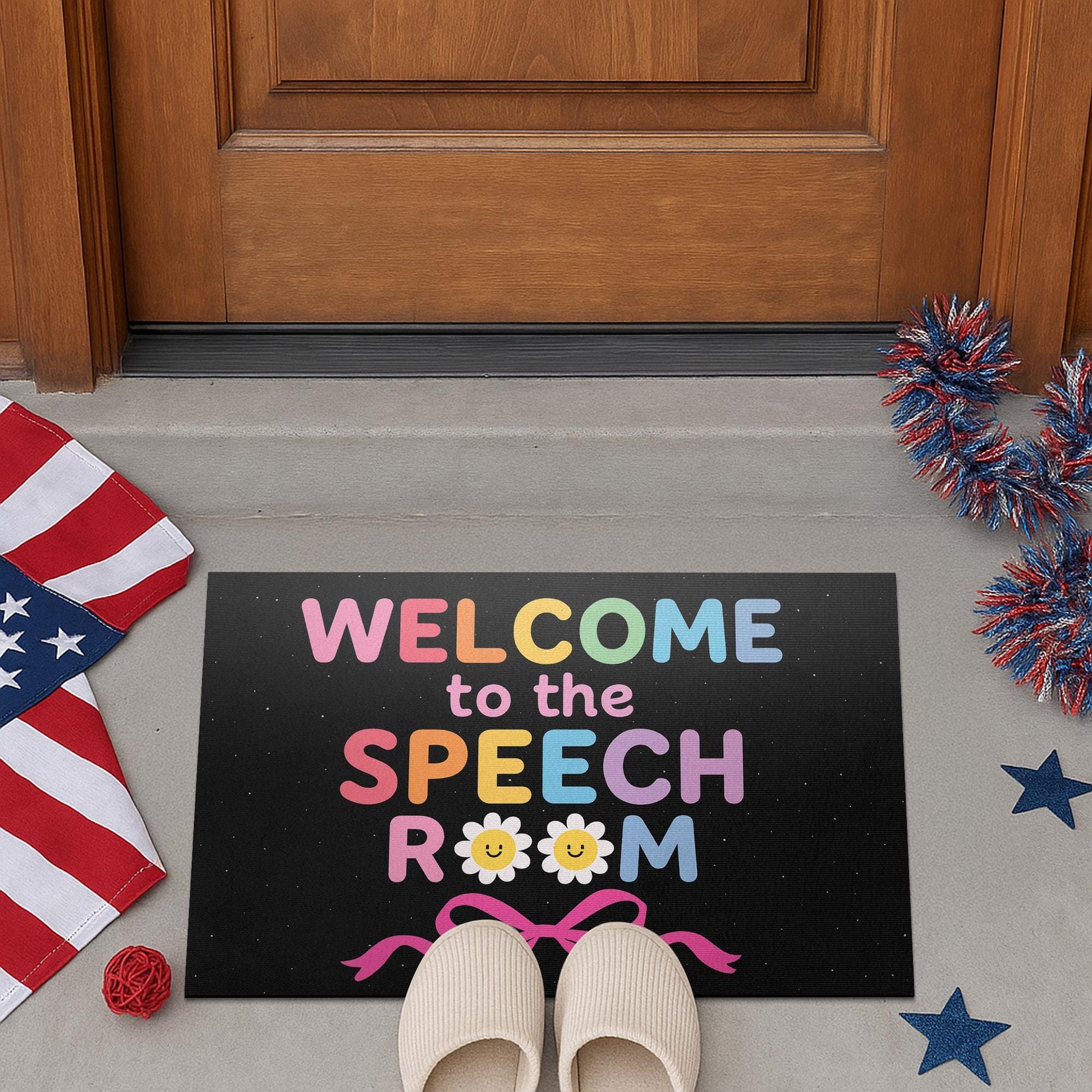 Welcome to the Speech Room Doormat, SLP Classroom Rug, Colorful Speech Therapy Mat, Speech Pathologist Office Decor