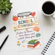 School Counselor Clipboard, Motivational Quote Office Supply, Teacher Appreciation Gift, Cute Rainbow Counseling Clipboard