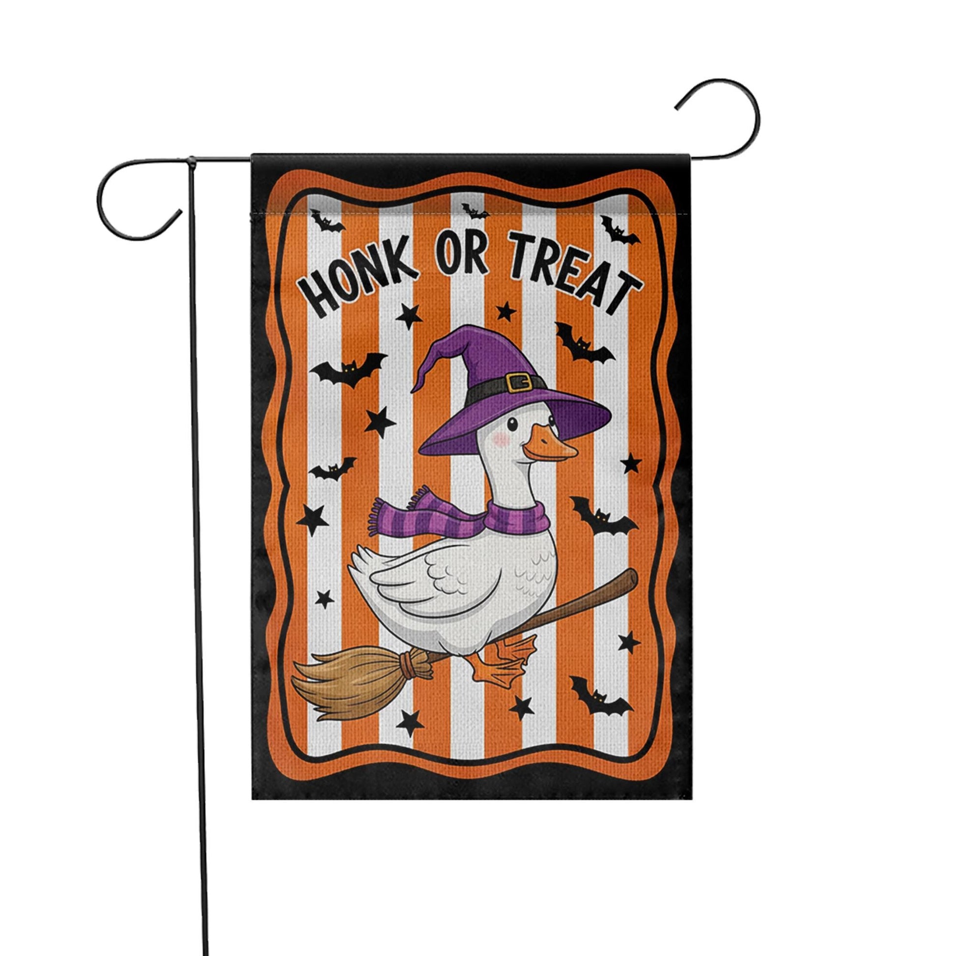 Honk or Treat Halloween Garden Flag – Funny Witch Goose Yard Decor, Cute Farm Animal Spooky Outdoor Sign