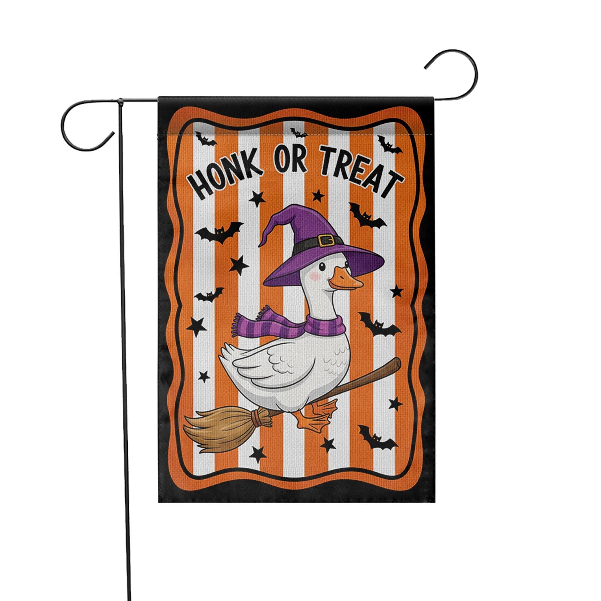 Honk or Treat Halloween Garden Flag – Funny Witch Goose Yard Decor, Cute Farm Animal Spooky Outdoor Sign
