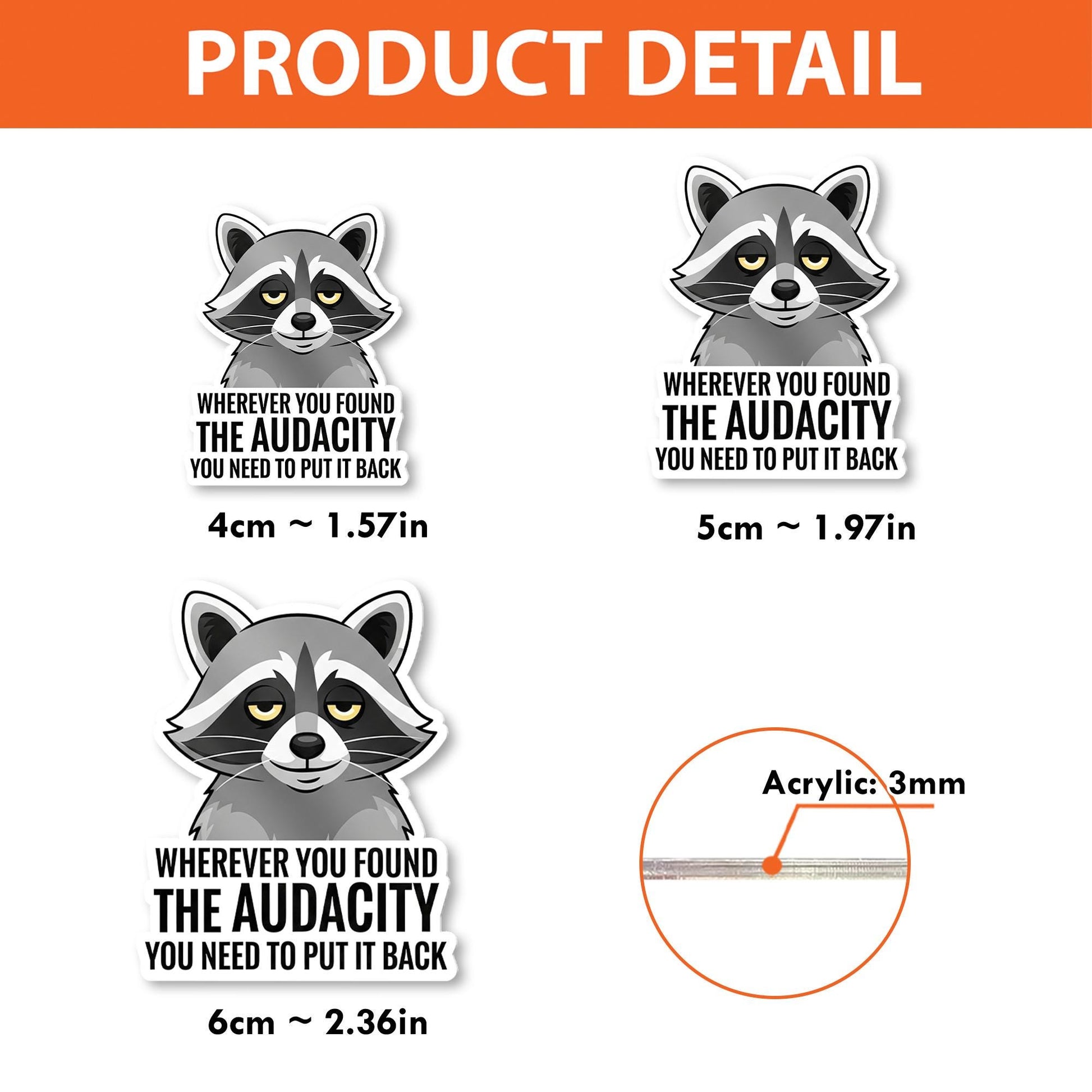 Funny Raccoon Badge Reel | Retractable ID Holder | Sarcastic Work Humor Gift | "Put the Audacity Back" Nurse Name Tag Clip