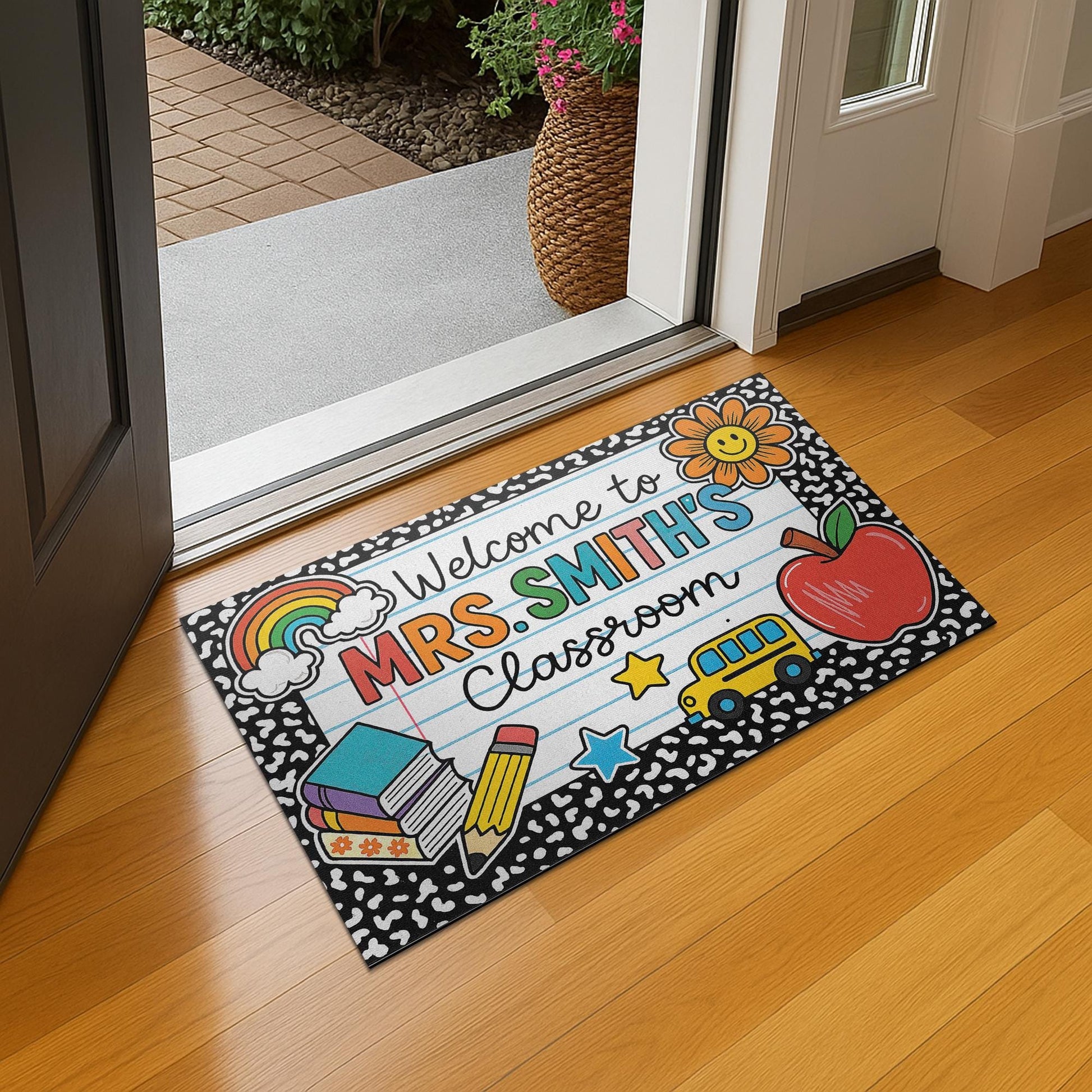 Welcome to Classroom Doormat – Cute Teacher Rug, Back to School Mat, Personalized Classroom Decor for Door Entry, School Welcome Rug