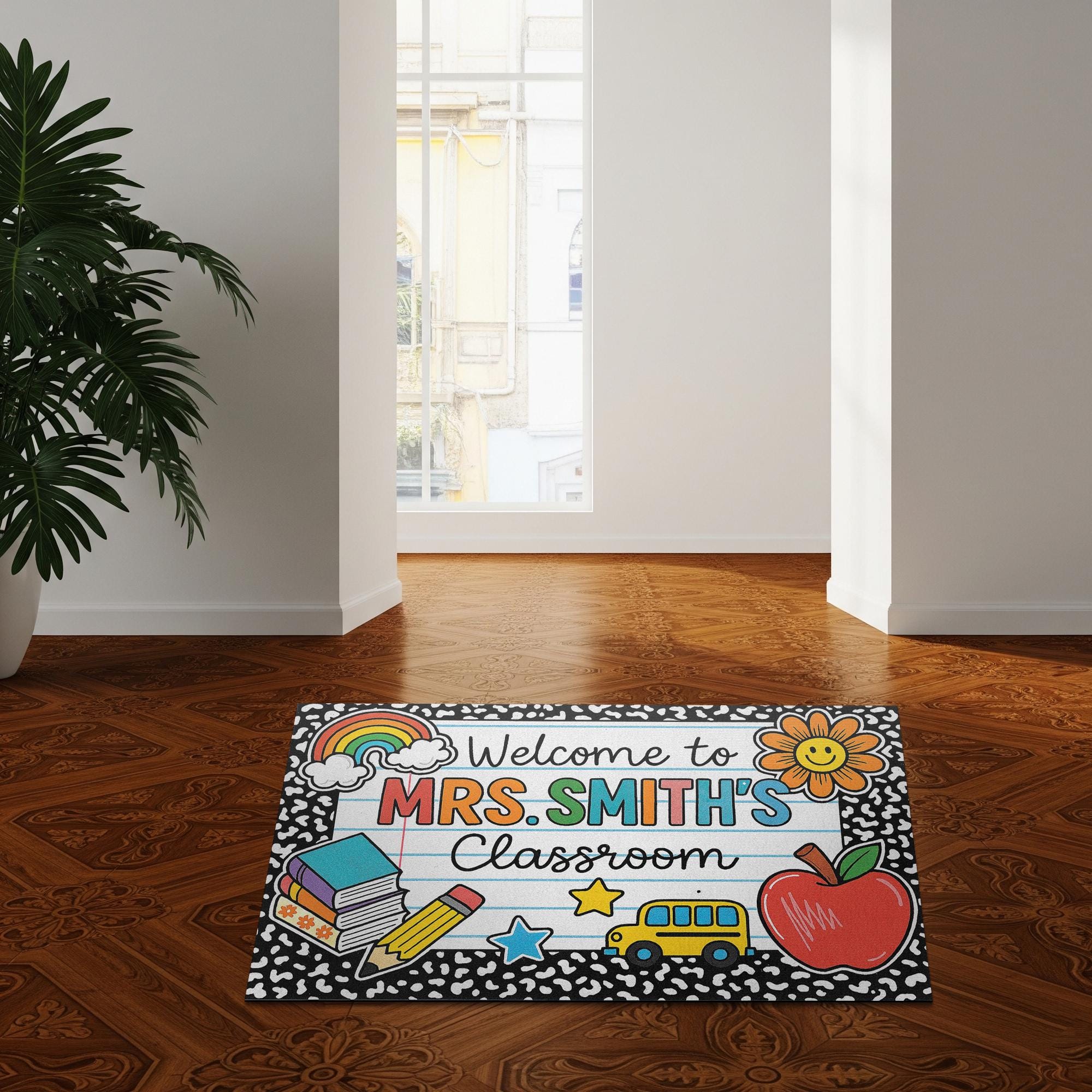 Welcome to Classroom Doormat – Cute Teacher Rug, Back to School Mat, Personalized Classroom Decor for Door Entry, School Welcome Rug