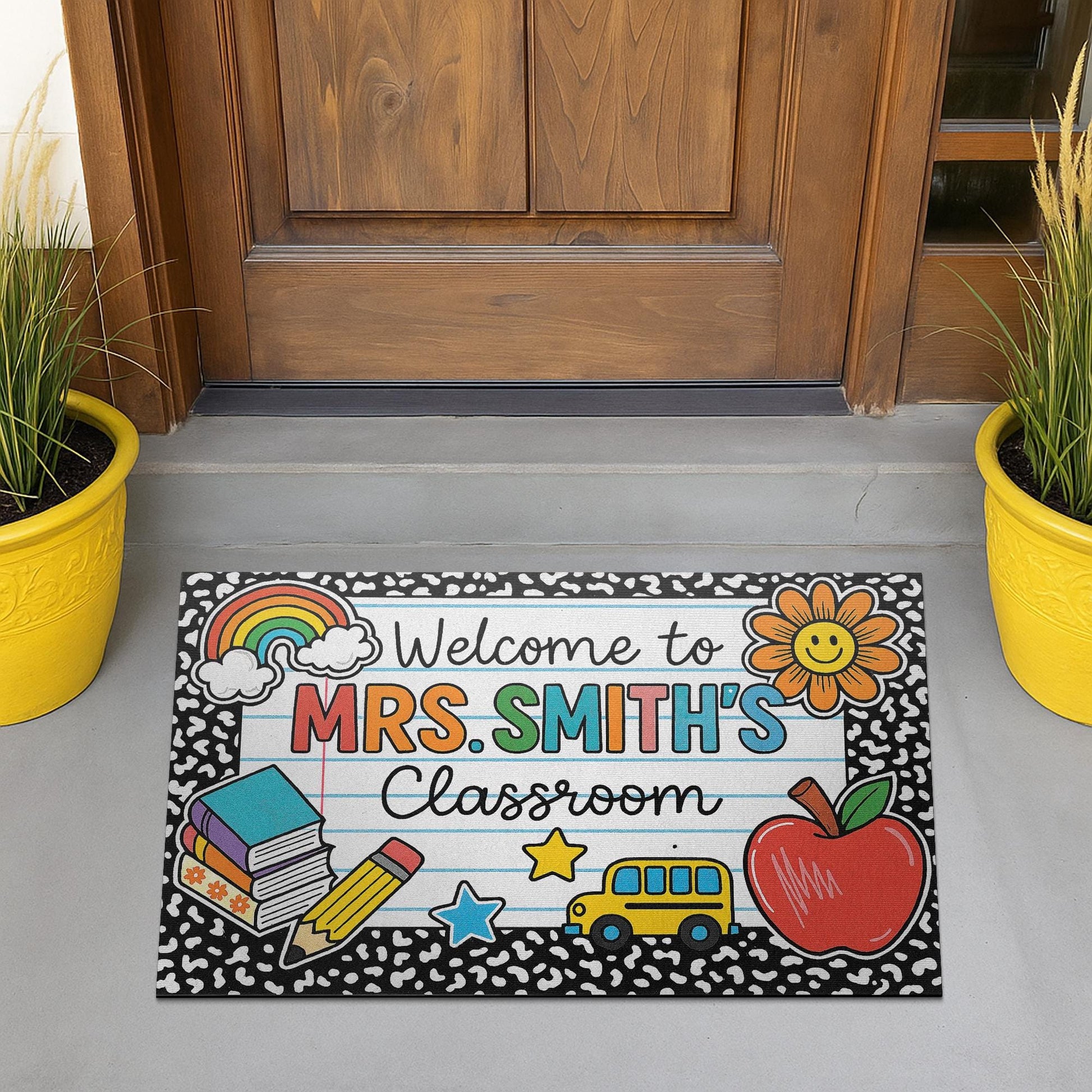 Welcome to Classroom Doormat – Cute Teacher Rug, Back to School Mat, Personalized Classroom Decor for Door Entry, School Welcome Rug