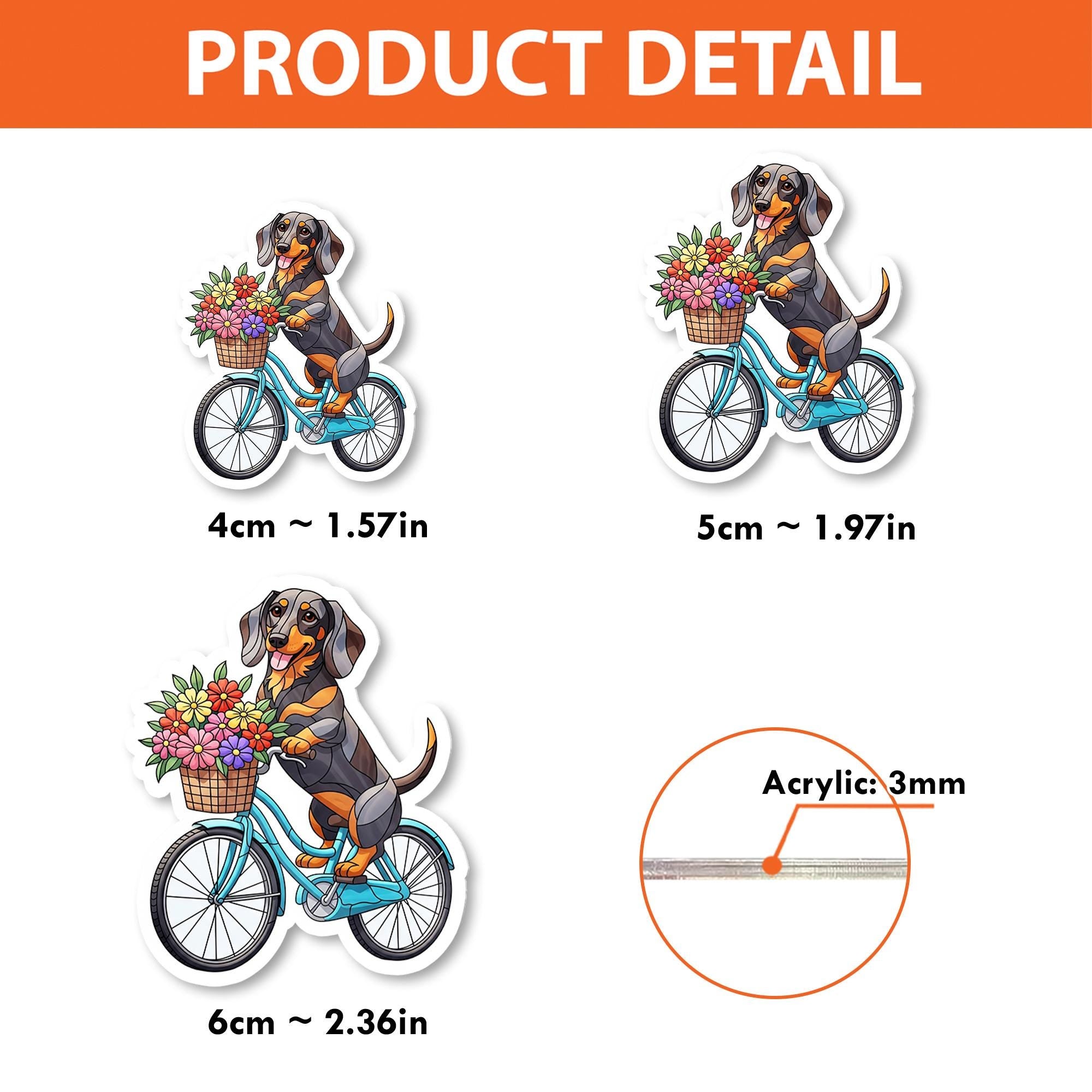 Dachshund Dog Badge Reel | Cute Sausage Dog on Bike ID Holder | Floral Retractable Name Tag Clip | Nurse, Vet Tech, Teacher Gift