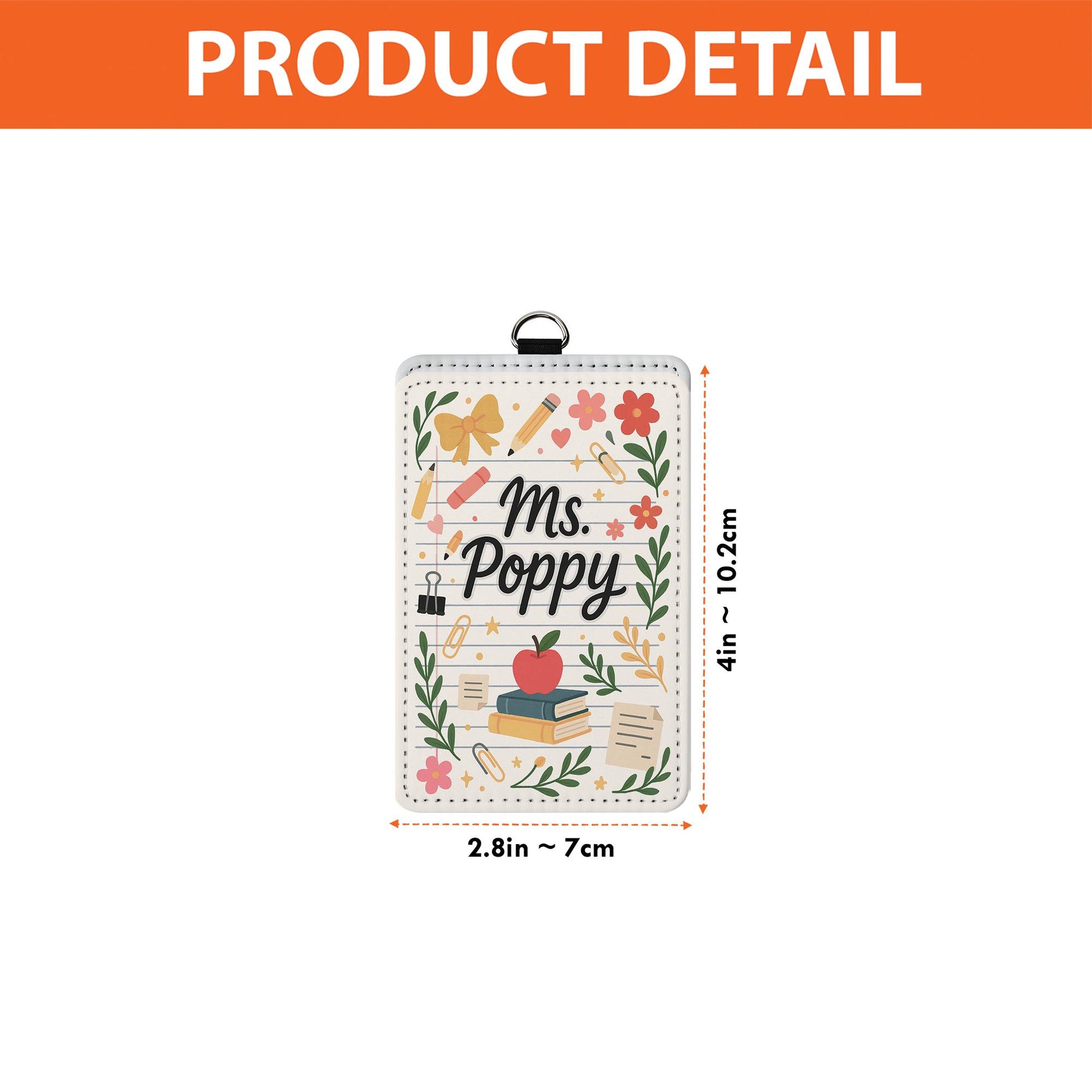 Personalized Teacher Badge Holder, Teacher ID Tag, Cute Floral School Lanyard Card, Custom Teacher Gift for Classroom Use, ID Tag teacher