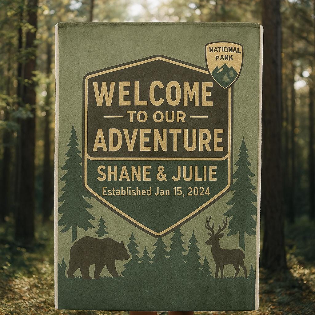 Personalized Adventure Blanket, National Park Couple Gift, Custom Camping Throw, Wedding Anniversary  Blanket, Outdoorsy Couple Blanket