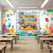 School Bus Classroom Tapestry, Personalized Teacher Wall Hanging, Back to School Classroom Decor, Custom Teacher Gift