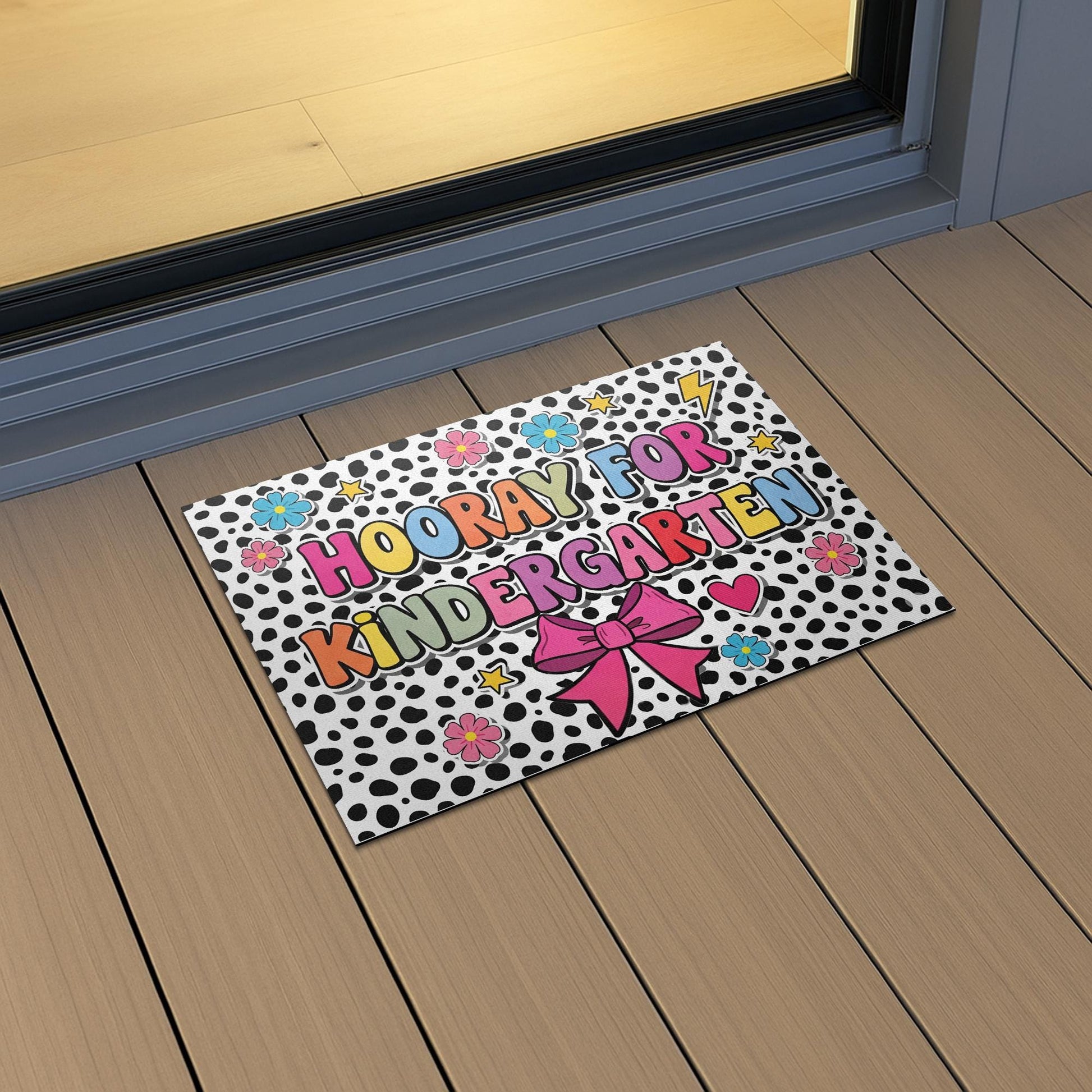 Hooray for Kindergarten Doormat, Classroom Welcome Mat, Back to School Entry Rug, Teacher Gift, Cute Kindergarten Door Decor