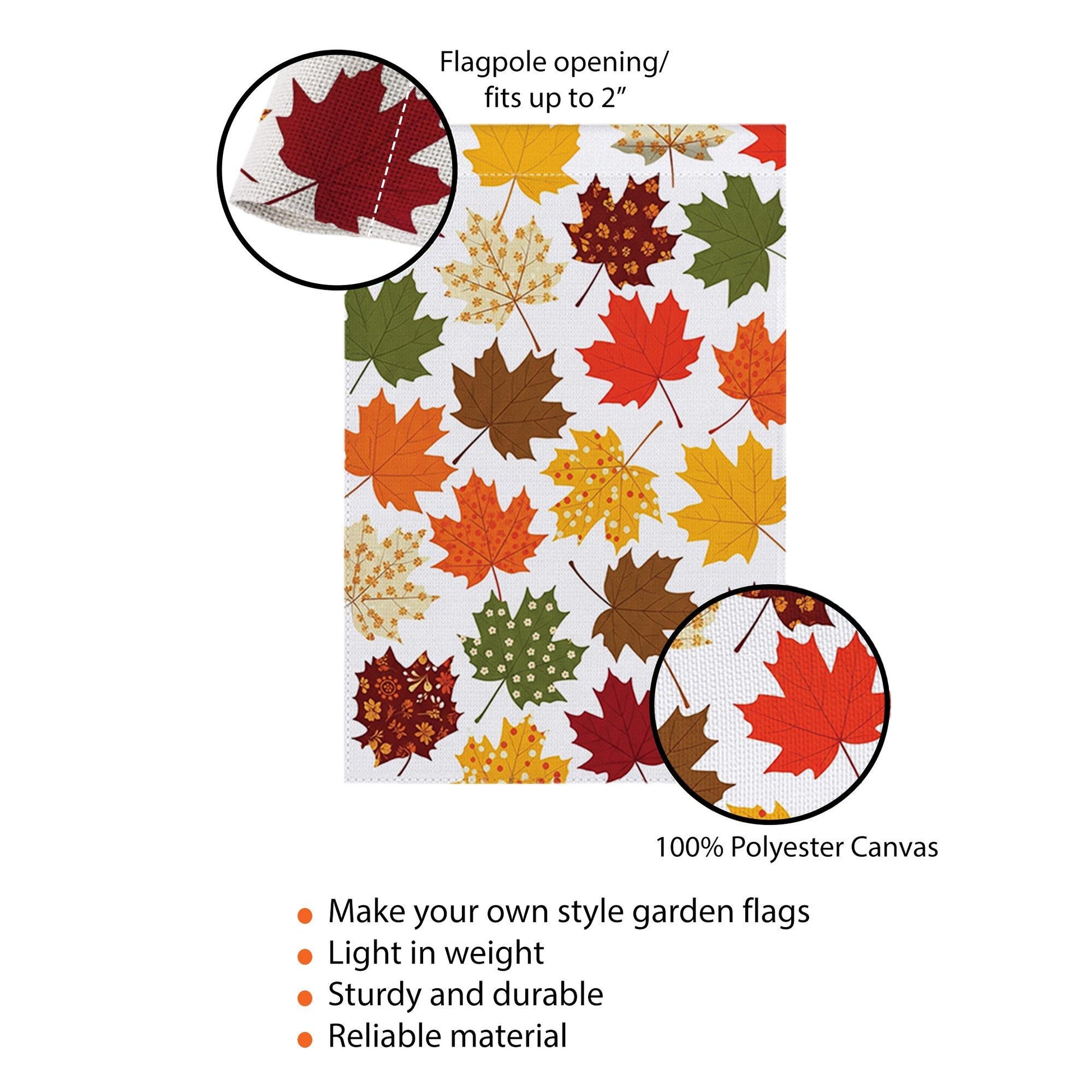 Fall Maple Leaf Garden Flag | Autumn Outdoor Yard Decor | Double-Sided Seasonal Banner | Thanksgiving Porch Flag | Leaf Pattern Sign
