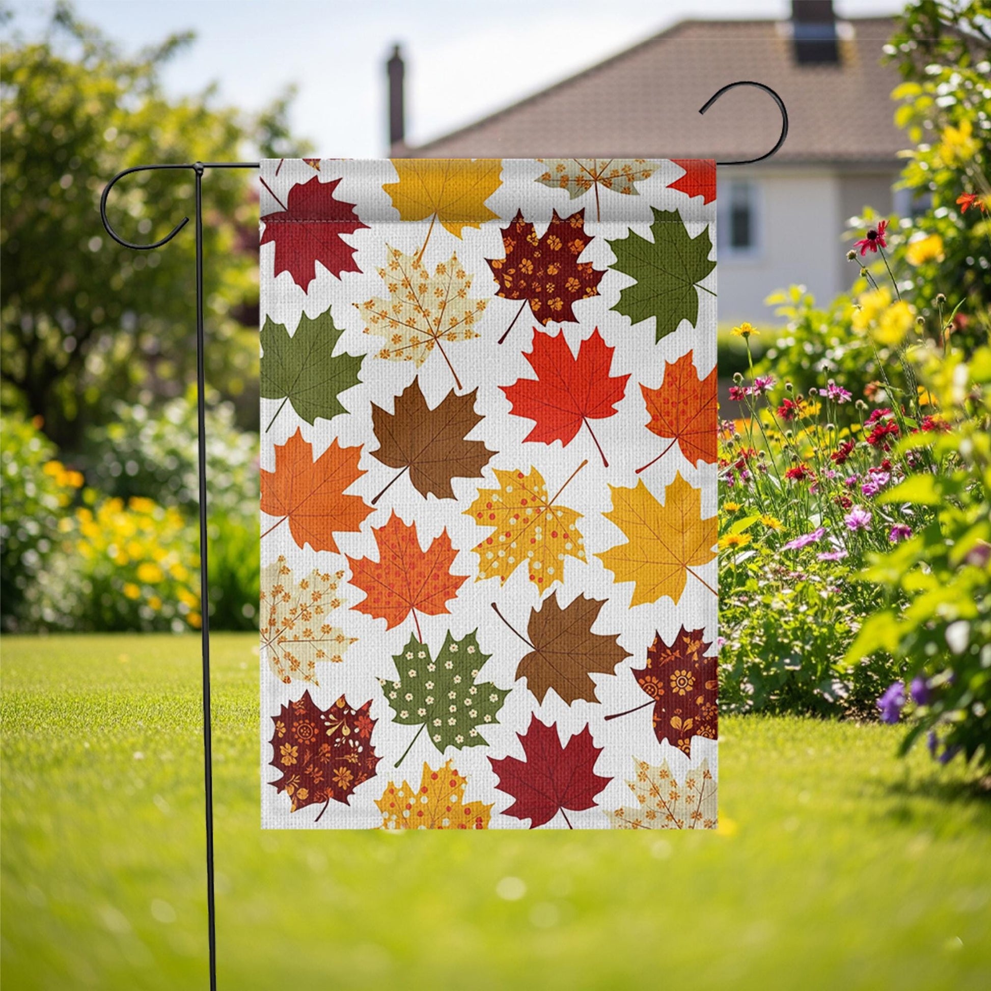 Fall Maple Leaf Garden Flag | Autumn Outdoor Yard Decor | Double-Sided Seasonal Banner | Thanksgiving Porch Flag | Leaf Pattern Sign