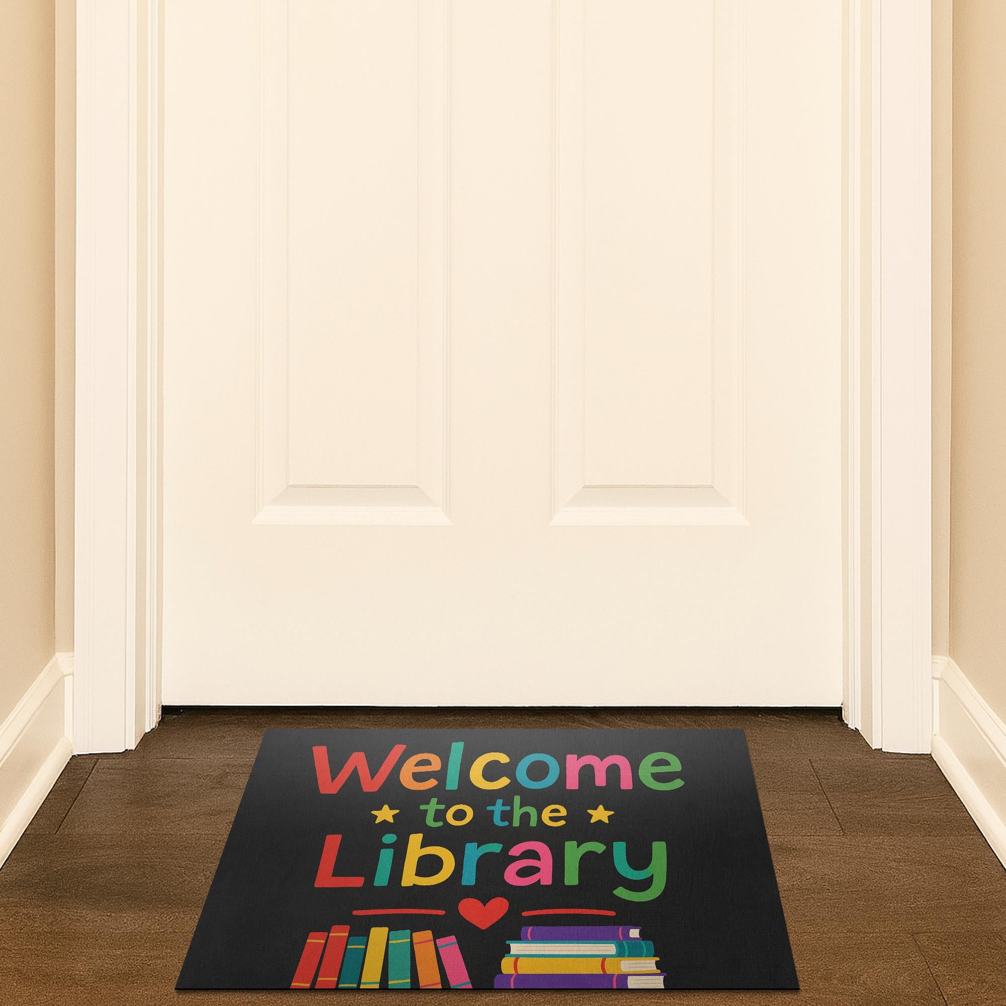 Welcome to the Library Doormat, School Library Rug, Colorful Book Mat, Reading Corner Decor, Librarian Gift, Classroom Entry Rug