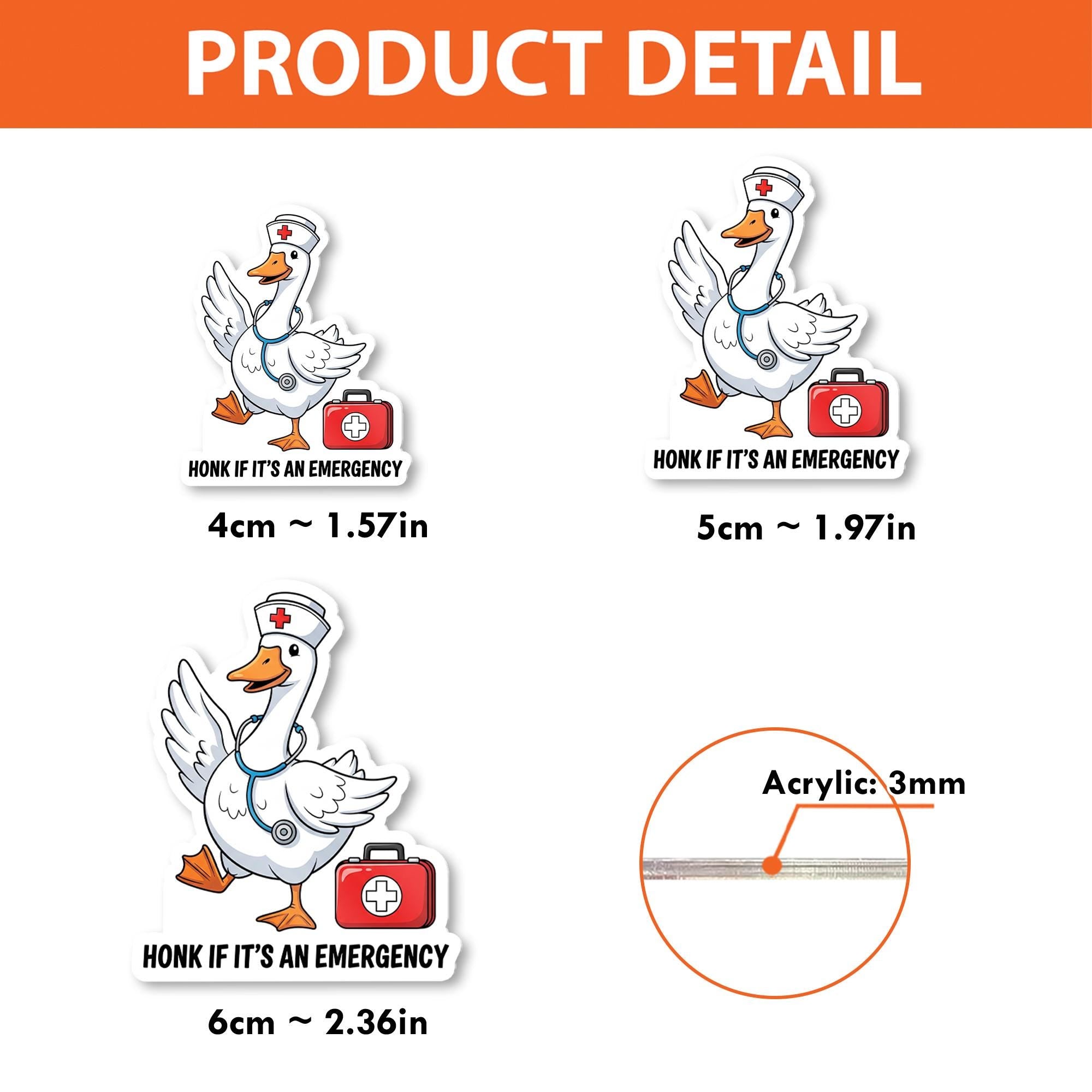 Funny Nurse Goose Badge Reel, Honk If Emergency ID Holder, Cute RN Gift, Medical Humor Clip, Retractable Badge Accessory