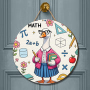 Funny Math Teacher Goose Door Sign, Classroom Decor for Math Lover, Back to School Gift for Teachers, Math Goose Wall Hanging, Classroom Art