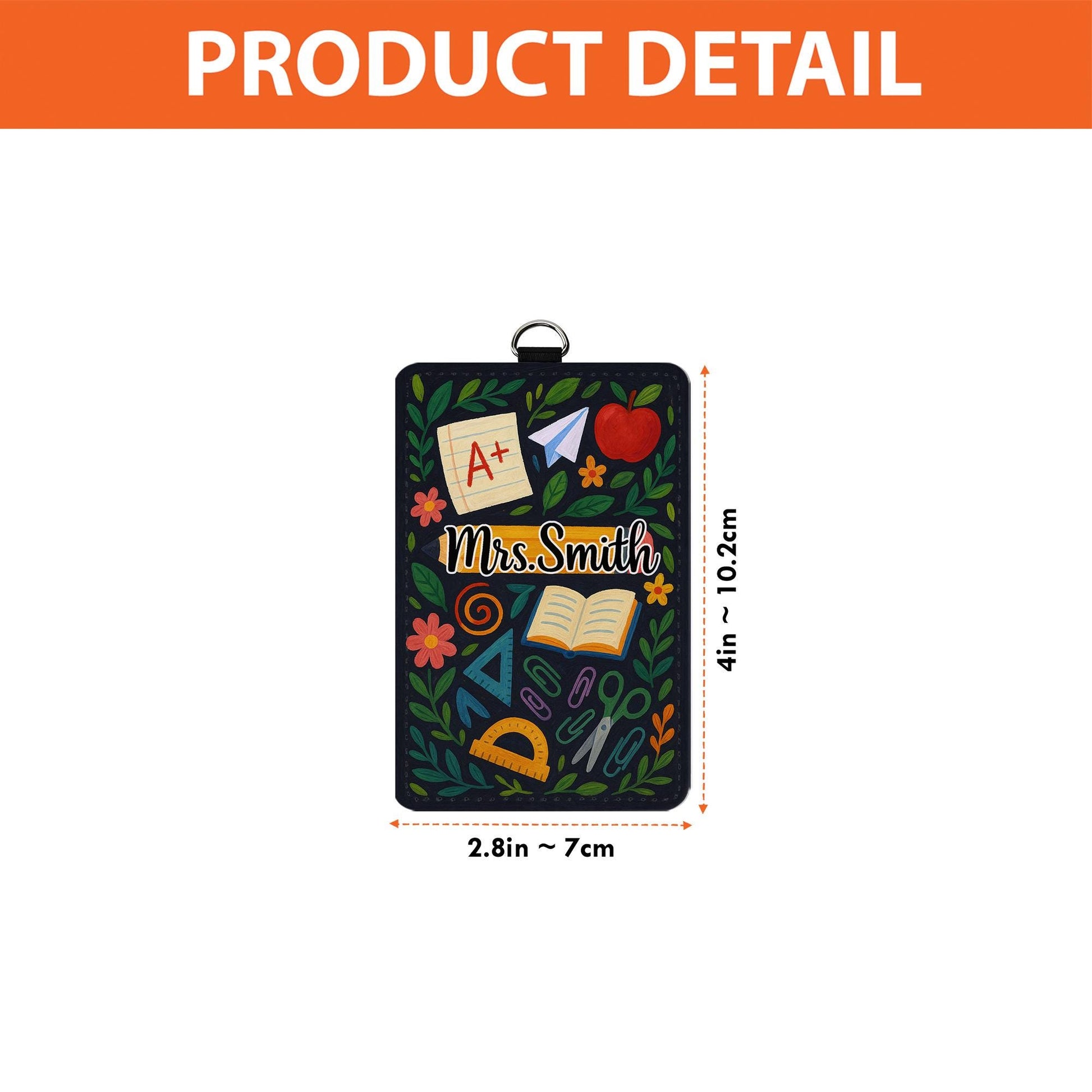 Teacher ID Badge Holder, Personalized Name Tag, Cute Floral School Lanyard, Custom Teacher Gift, Back to School Accessory, Cute Badge Holder