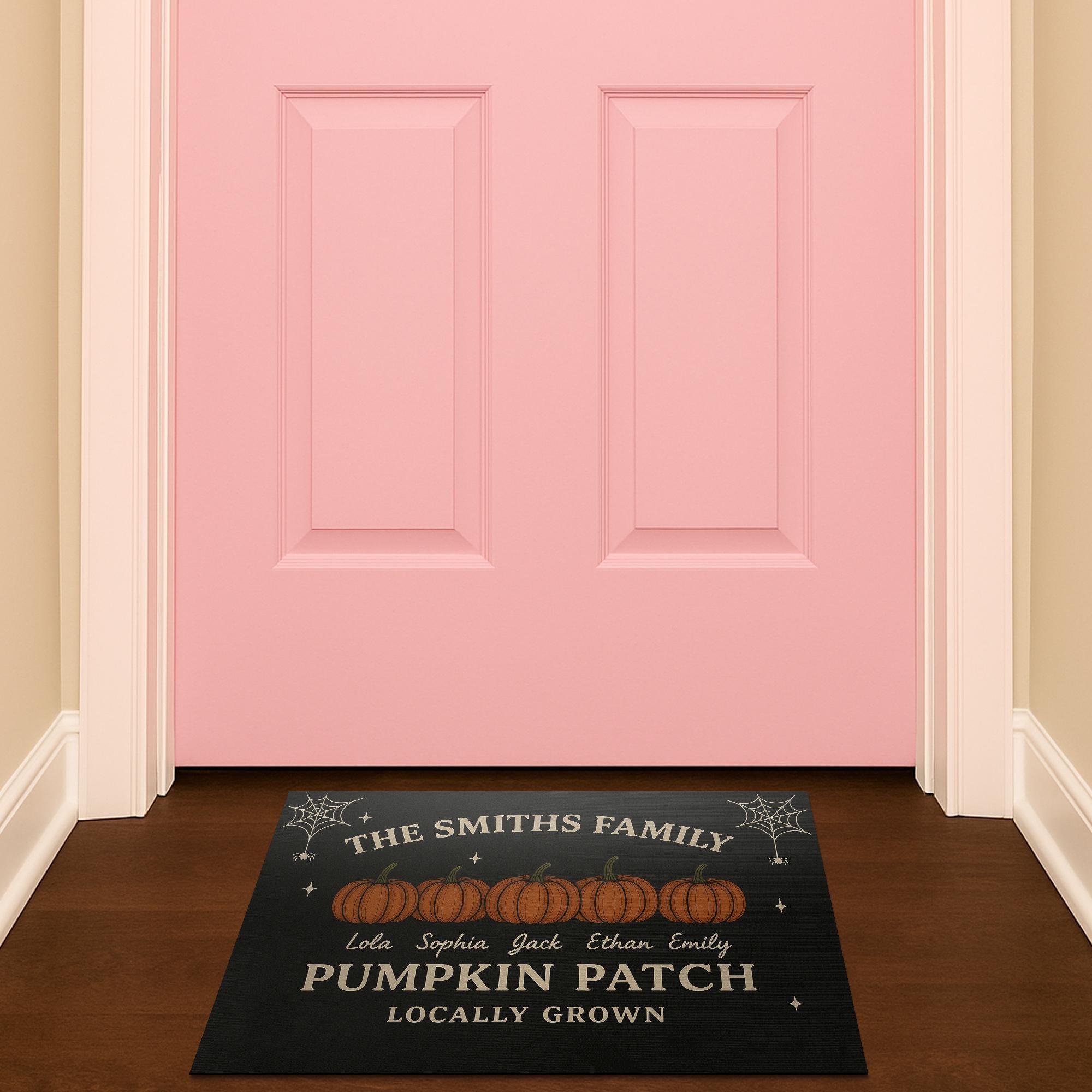 Personalized Family Pumpkin Patch’ Doormat , Custom Fall Welcome Mat with Your Names, Door Decor, Pumpkin Doormat