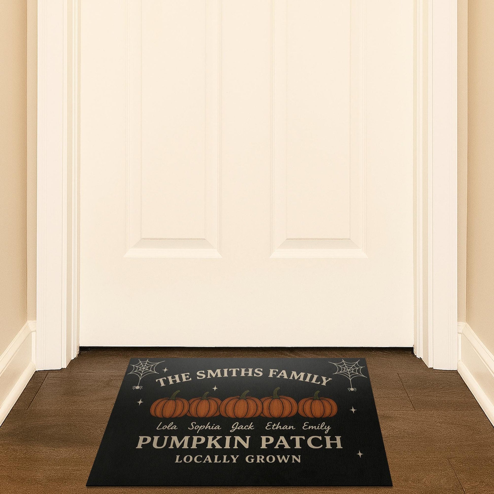 Personalized Family Pumpkin Patch’ Doormat , Custom Fall Welcome Mat with Your Names, Door Decor, Pumpkin Doormat