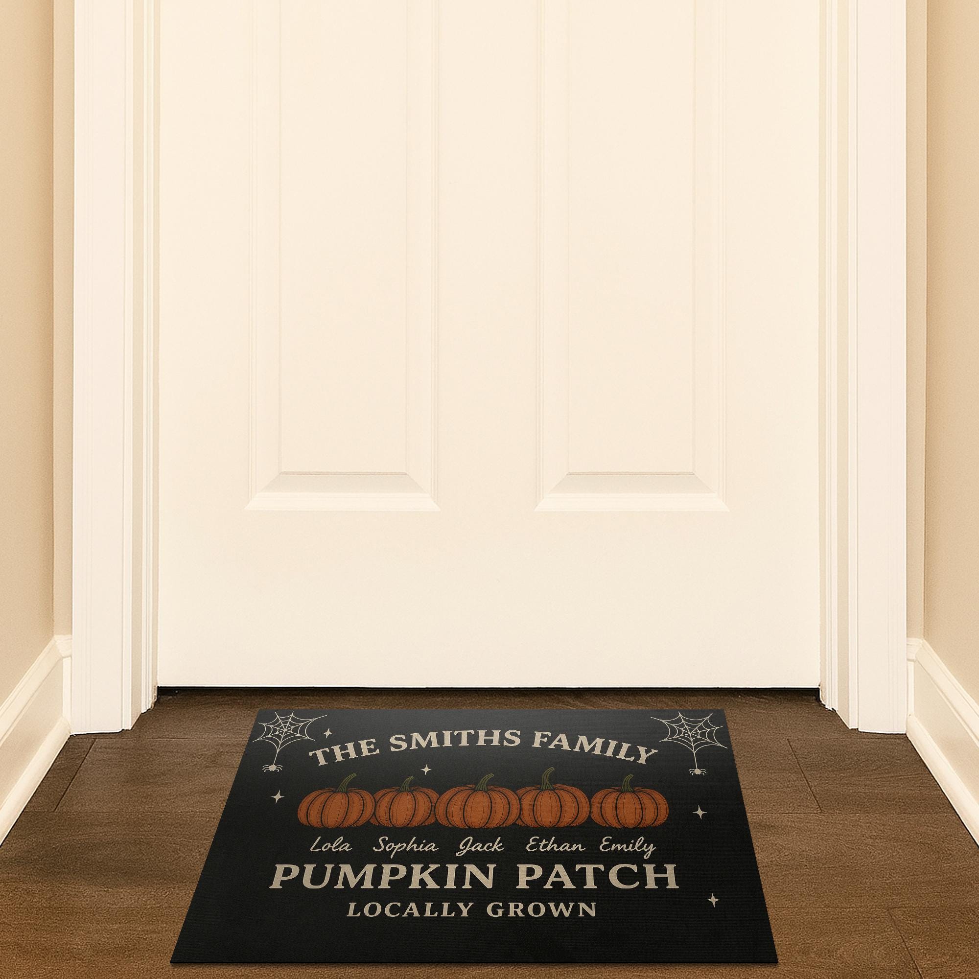Personalized Family Pumpkin Patch’ Doormat , Custom Fall Welcome Mat with Your Names, Door Decor, Pumpkin Doormat