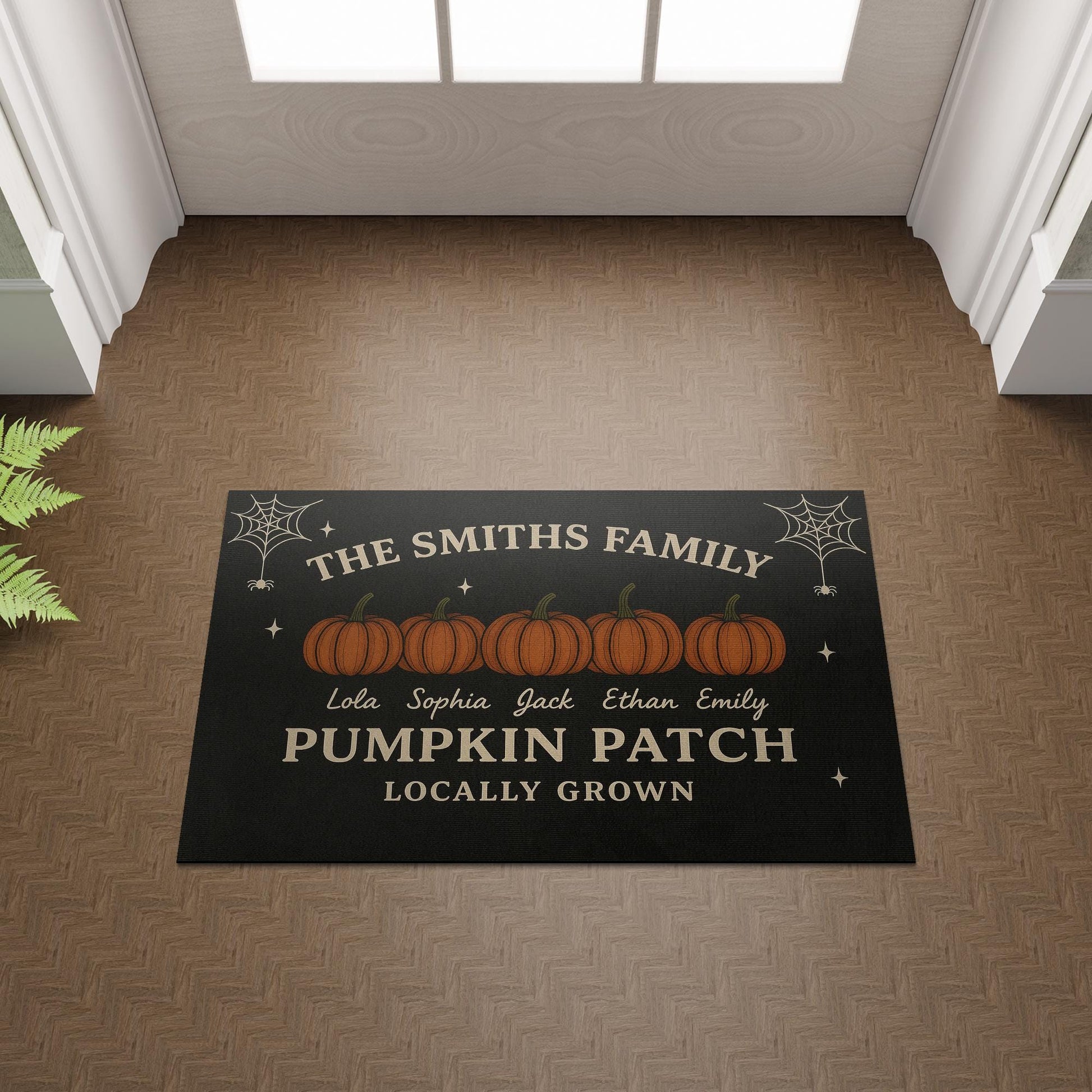 Personalized Family Pumpkin Patch’ Doormat , Custom Fall Welcome Mat with Your Names, Door Decor, Pumpkin Doormat