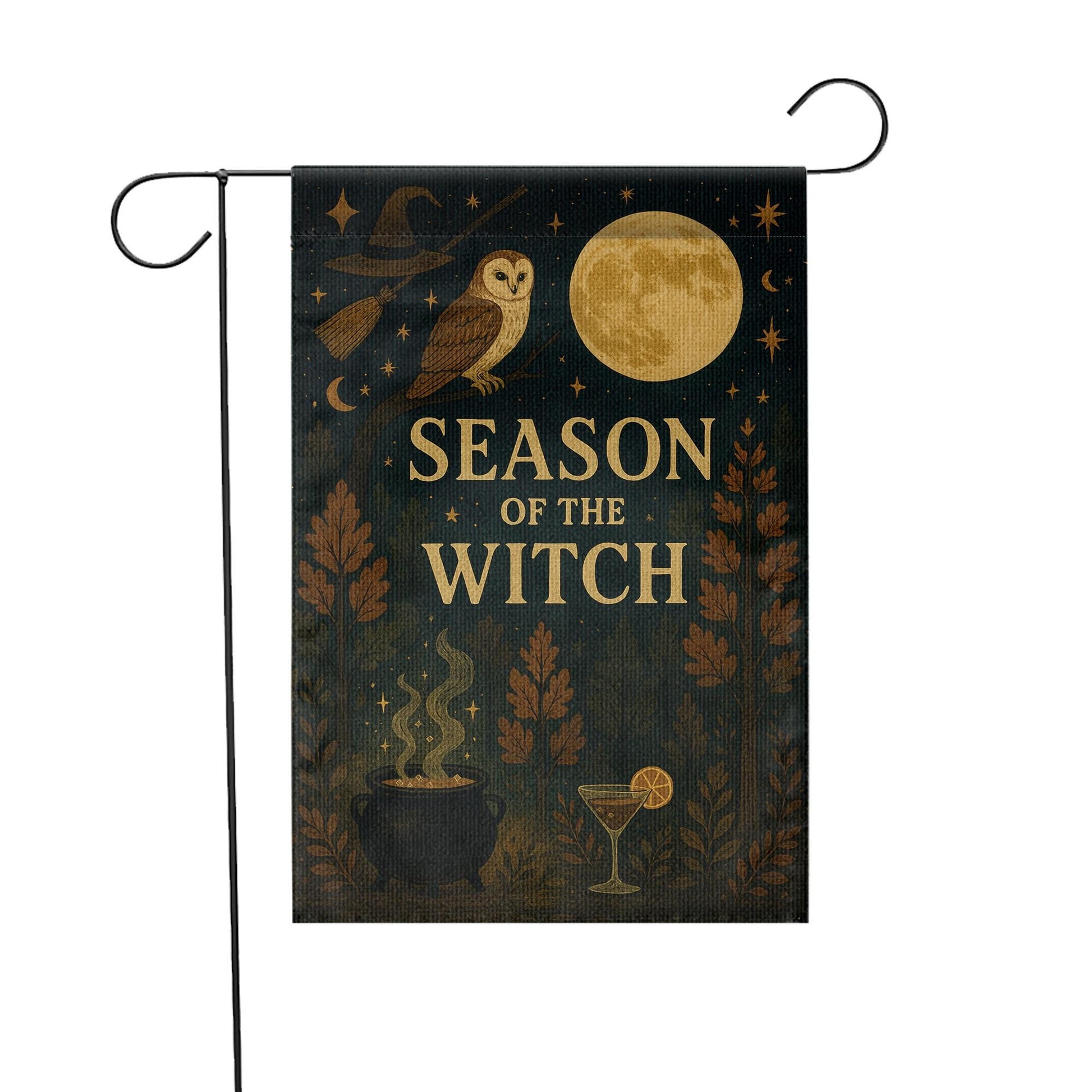 Season of the Witch Garden Flag,  Halloween & Fall Outdoor Yard Banner, Spooky Witch Decor, Halloween Decor, Witch Garden Flag, Outdoor Yard