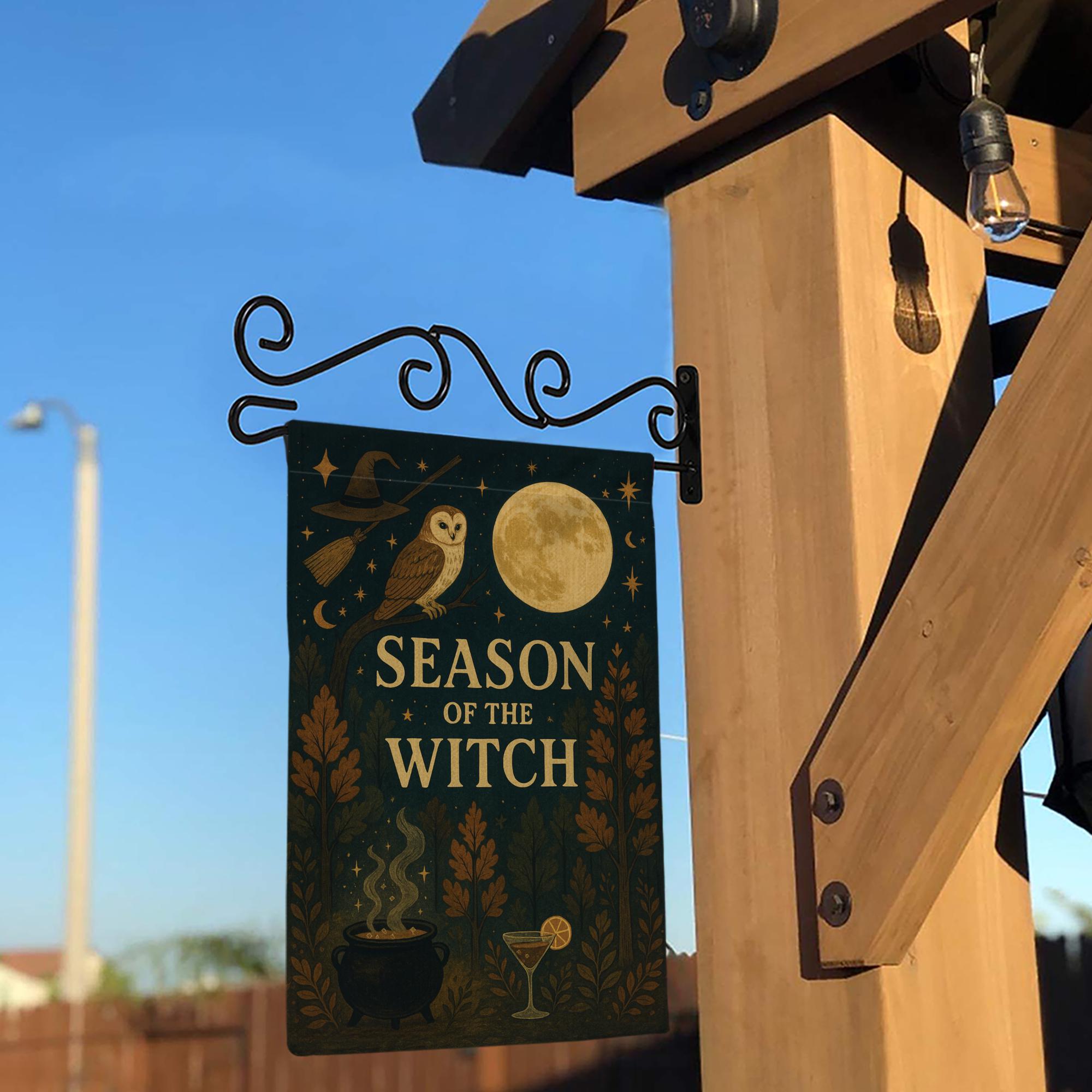 Season of the Witch Garden Flag,  Halloween & Fall Outdoor Yard Banner, Spooky Witch Decor, Halloween Decor, Witch Garden Flag, Outdoor Yard