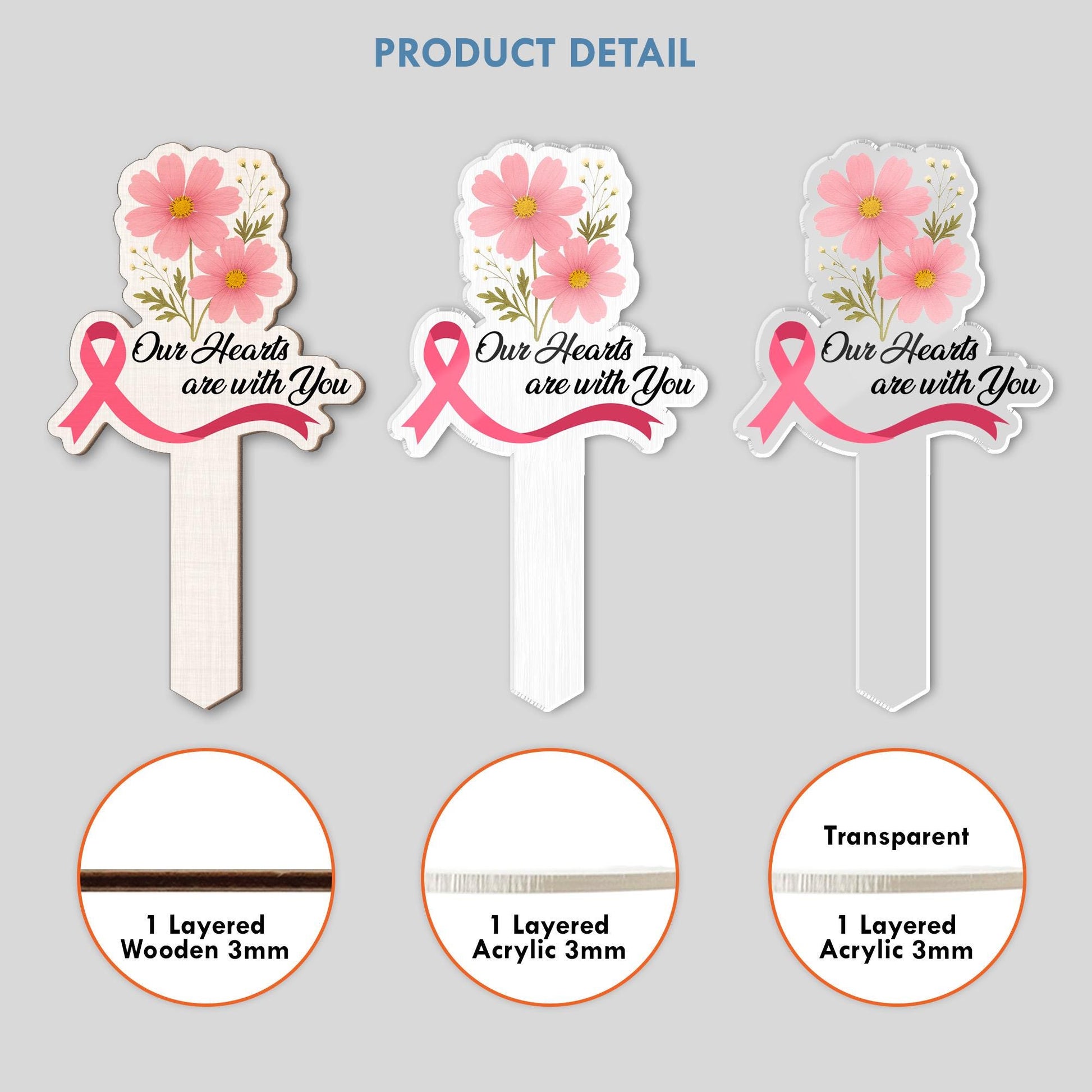 Custom Cancer Awareness Bouquet Topper | Personalized Flower Arrangement Pick | Support & Encouragement Gift for Patient Recovery