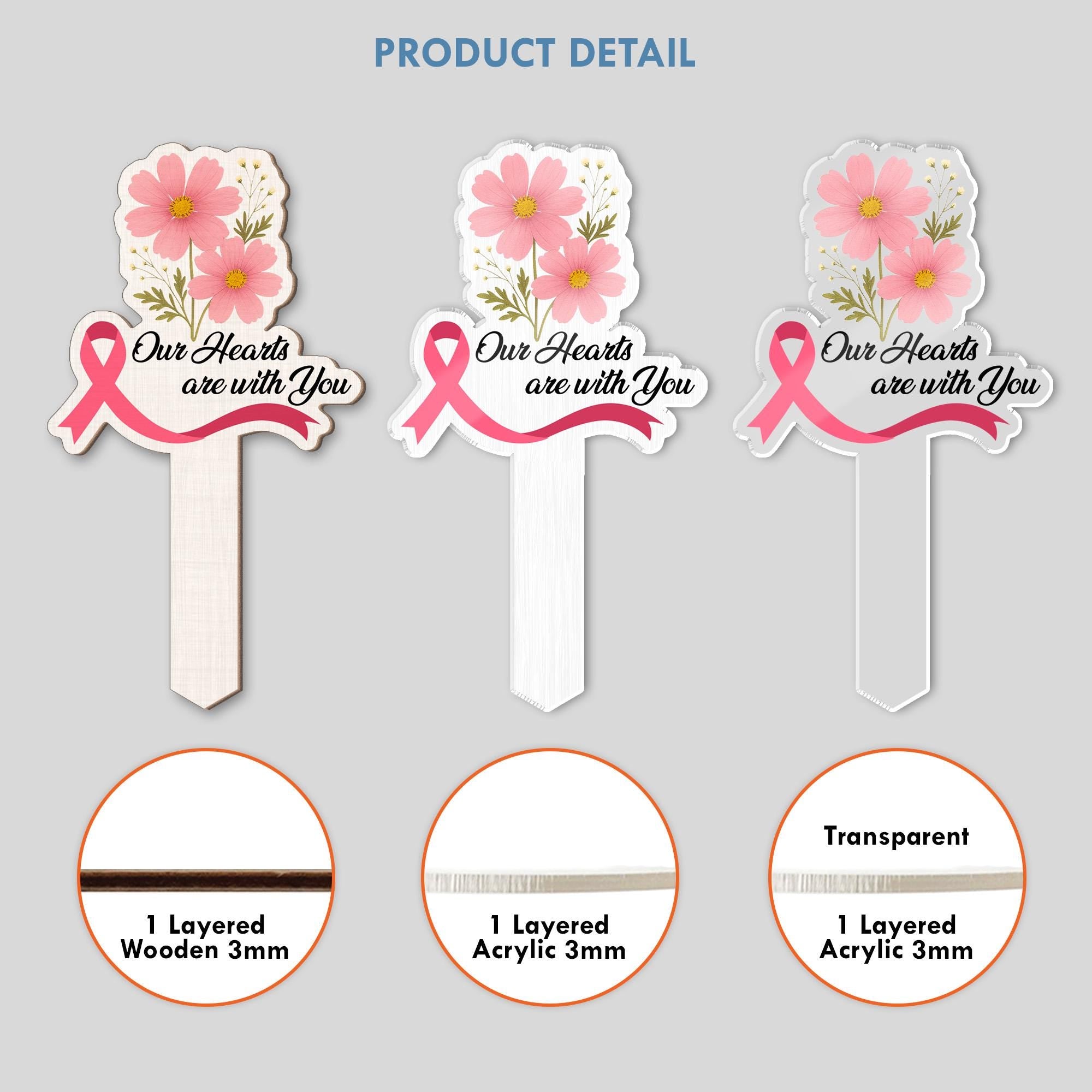 Custom Cancer Awareness Bouquet Topper | Personalized Flower Arrangement Pick | Support & Encouragement Gift for Patient Recovery