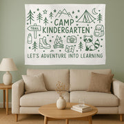 Adventure Classroom Camp Banner – Personalized Grade Tapestry for Back to School – Custom Learning Wall Decor for Teachers