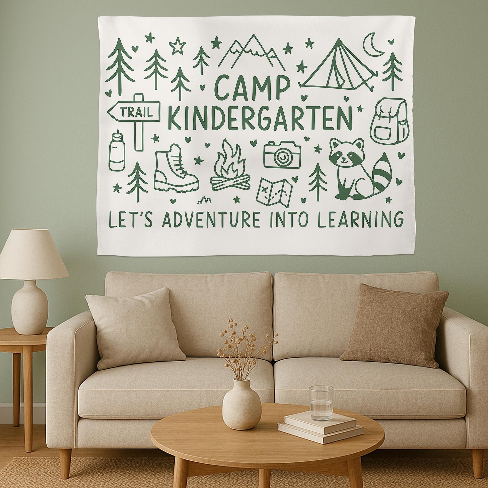 Adventure Classroom Camp Banner – Personalized Grade Tapestry for Back to School – Custom Learning Wall Decor for Teachers