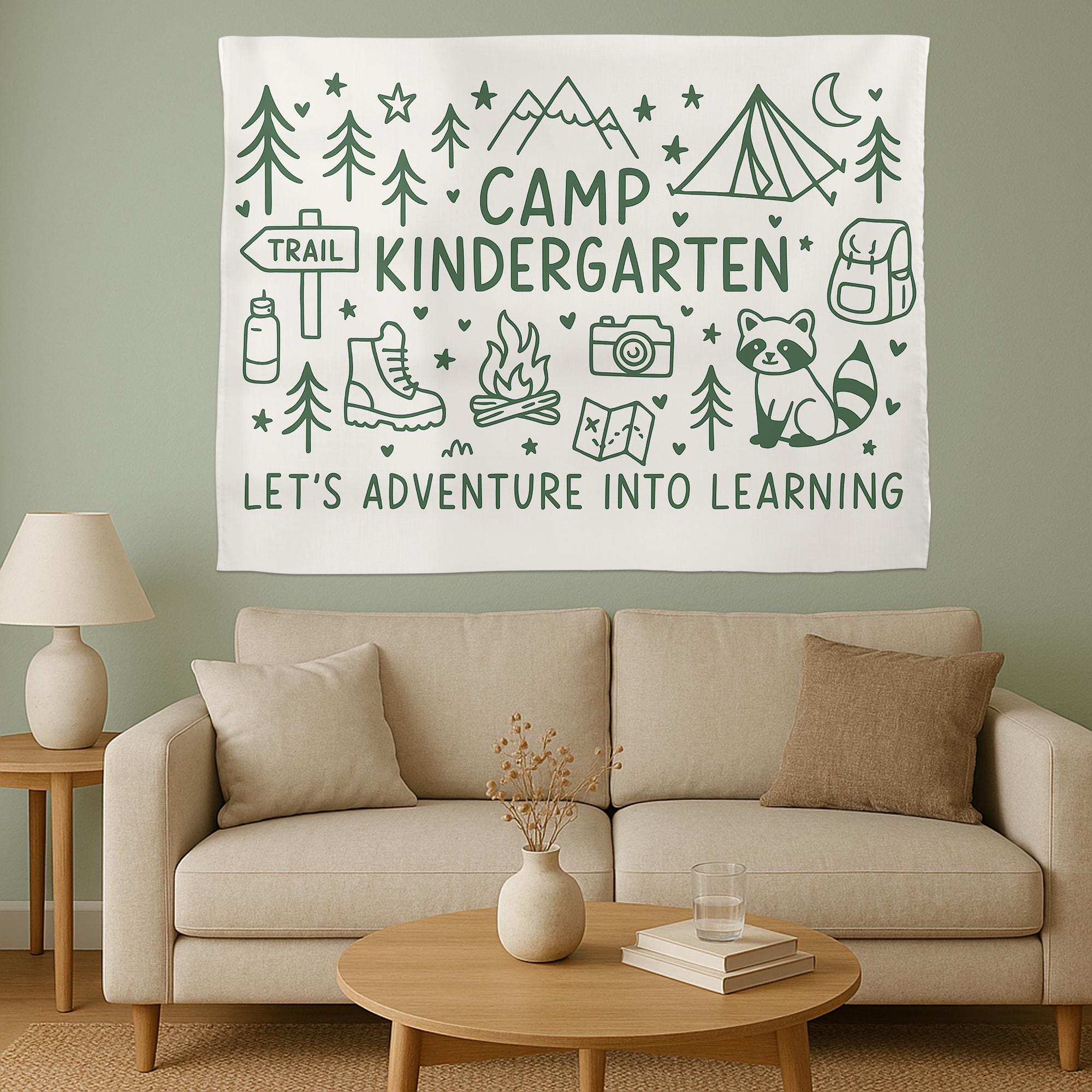 Adventure Classroom Camp Banner – Personalized Grade Tapestry for Back to School – Custom Learning Wall Decor for Teachers