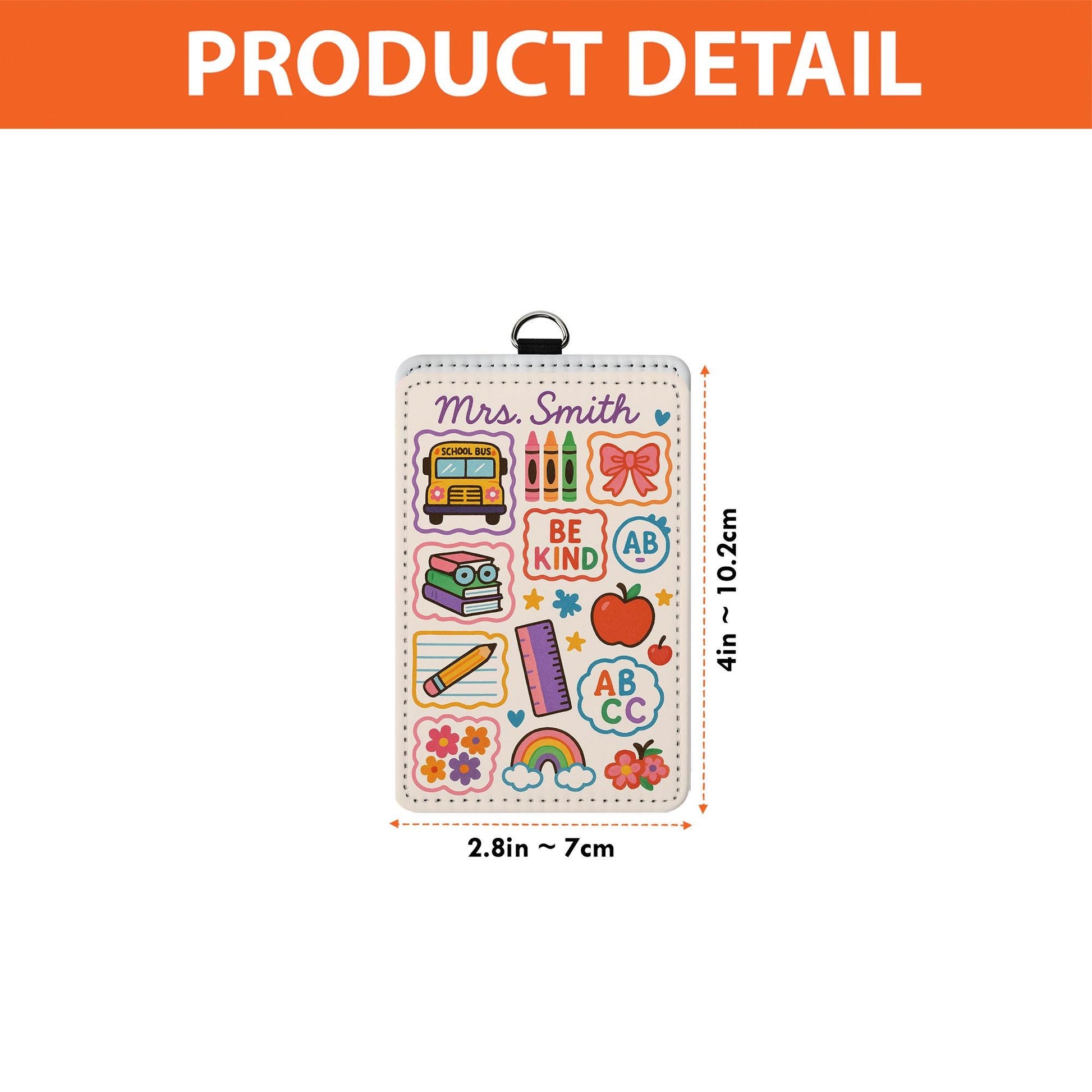 Teacher Badge Holder, Cute School Icons ID Tag, Be Kind Teacher Lanyard, Personalized Teacher Gift, Colorful Classroom Accessory