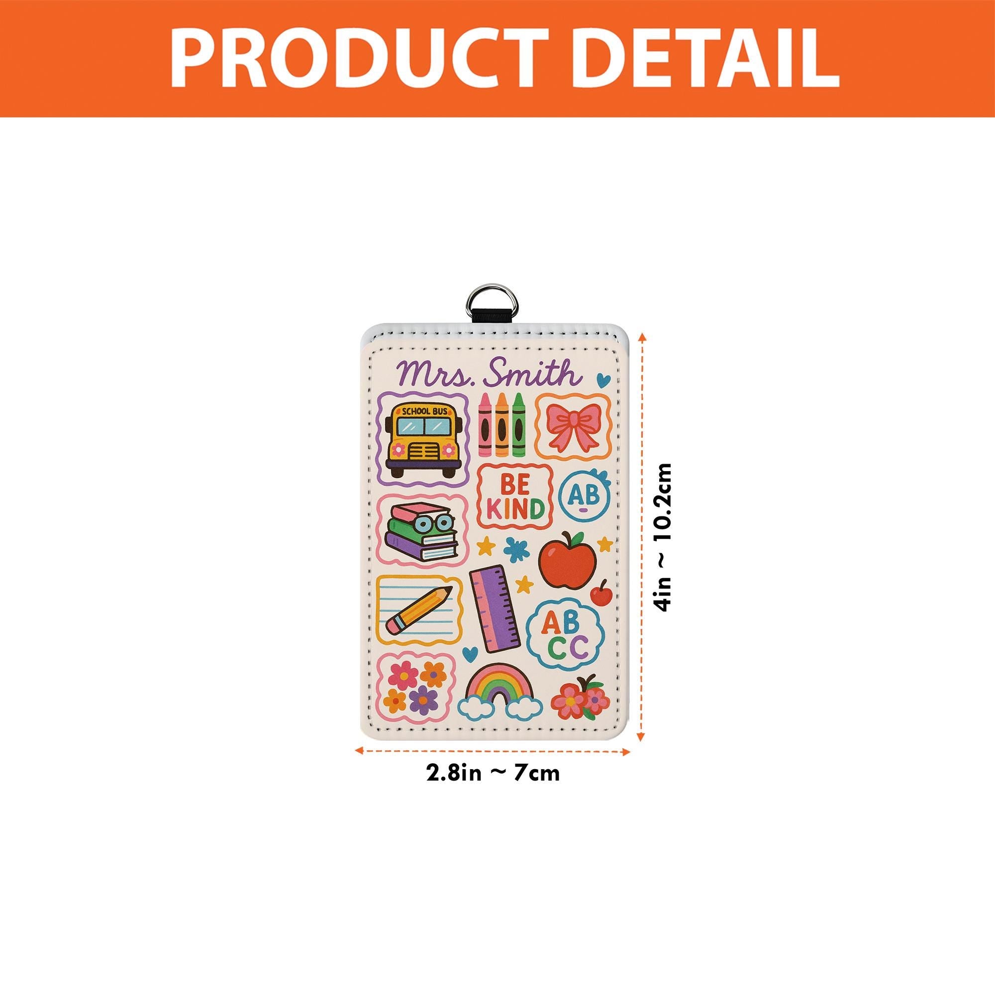 Teacher Badge Holder, Cute School Icons ID Tag, Be Kind Teacher Lanyard, Personalized Teacher Gift, Colorful Classroom Accessory