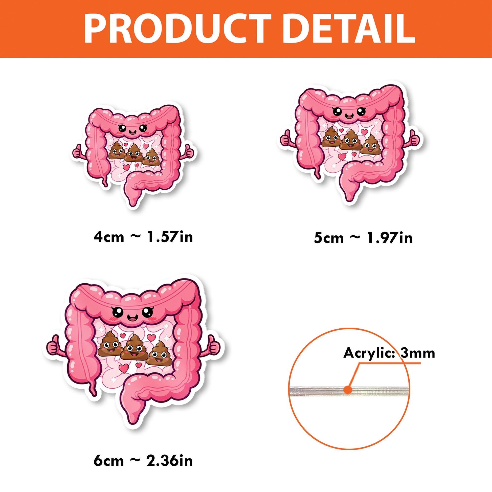 Funny Intestine Badge Reel, Poop Kawaii ID Holder, GI Nurse Badge Clip, Colon Badge Reel Gift, Cute Medical Accessory for Gastro Staff