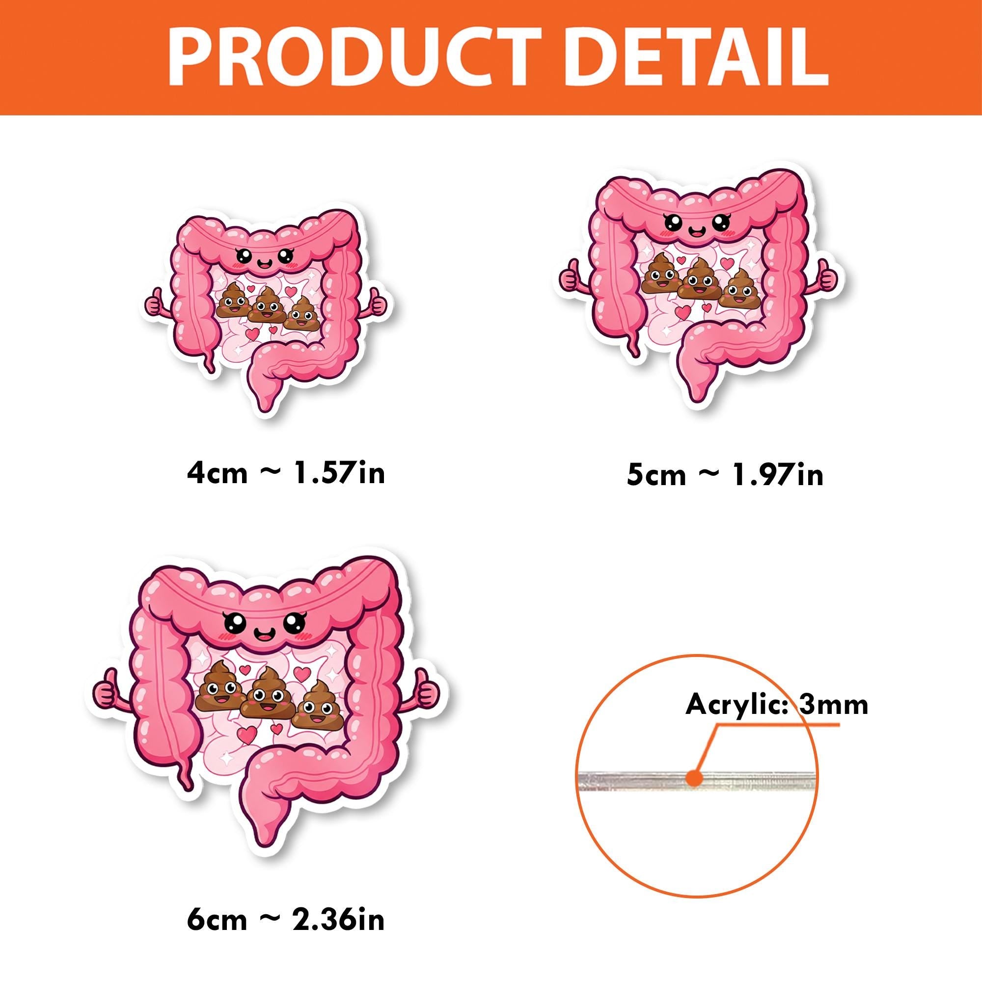 Funny Intestine Badge Reel, Poop Kawaii ID Holder, GI Nurse Badge Clip, Colon Badge Reel Gift, Cute Medical Accessory for Gastro Staff