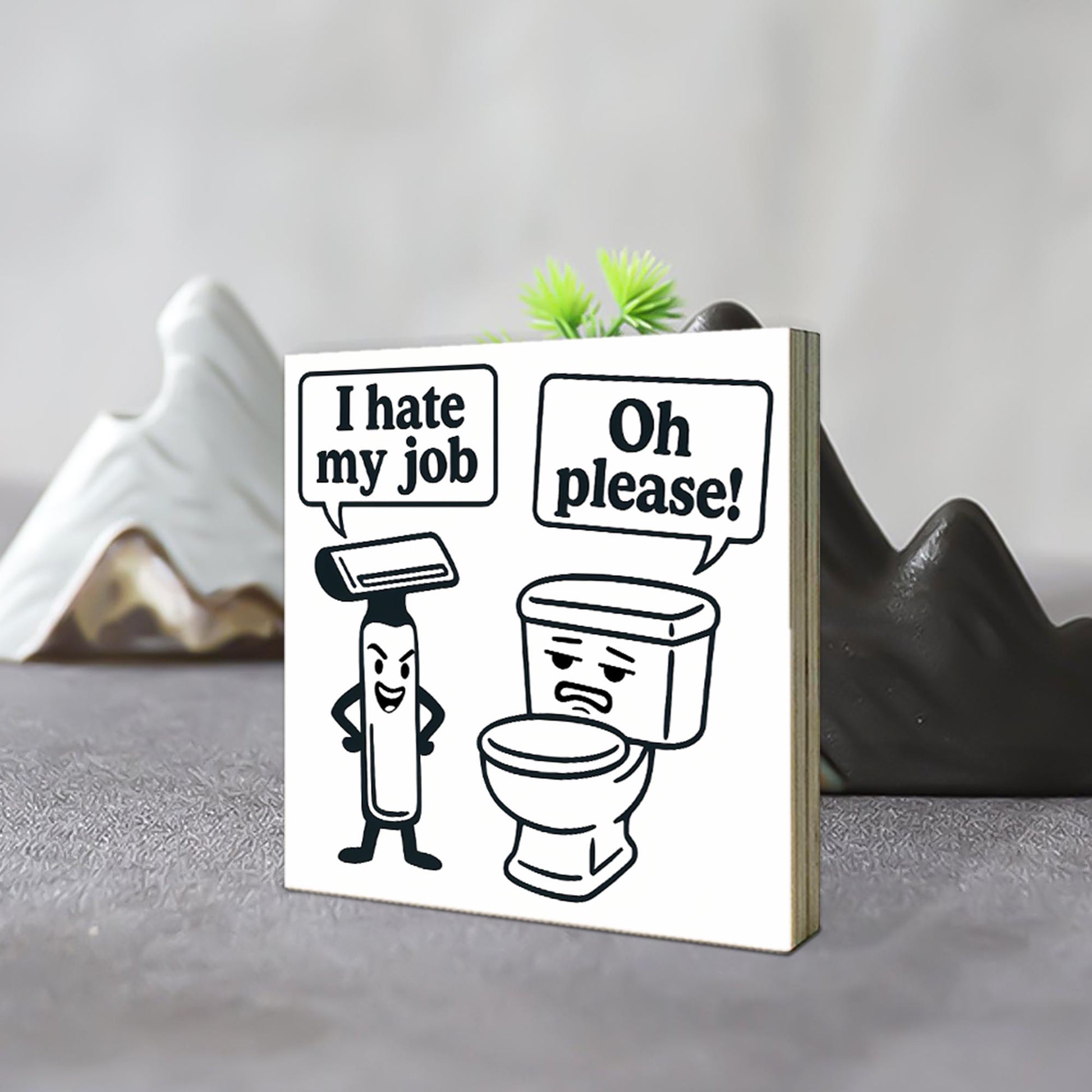 Funny Bathroom Sign, Toilet Humor Decor, Shaving Joke Plaque, Bathroom Wall Art, Gag Gift for Men, Restroom Shelf Sign, Funny Decor