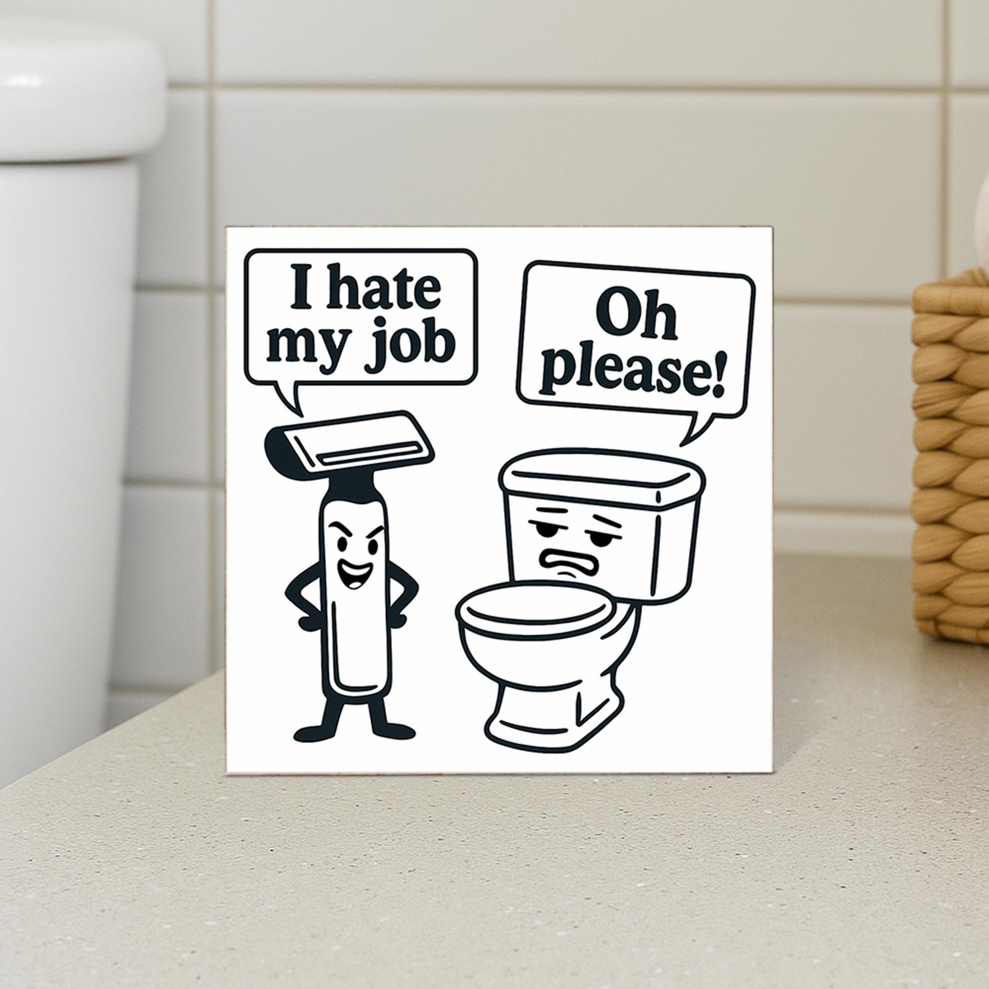 Funny Bathroom Sign, Toilet Humor Decor, Shaving Joke Plaque, Bathroom Wall Art, Gag Gift for Men, Restroom Shelf Sign, Funny Decor