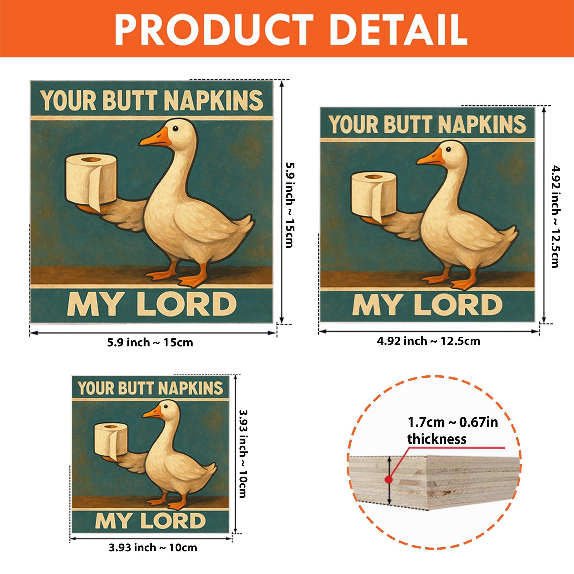 Funny Goose Bathroom Sign, Butt Napkins My Lord Art, Medieval Humor Toilet Decor, Gag Gift for Him, Rustic Bathroom Wall Sign, Funny Decor
