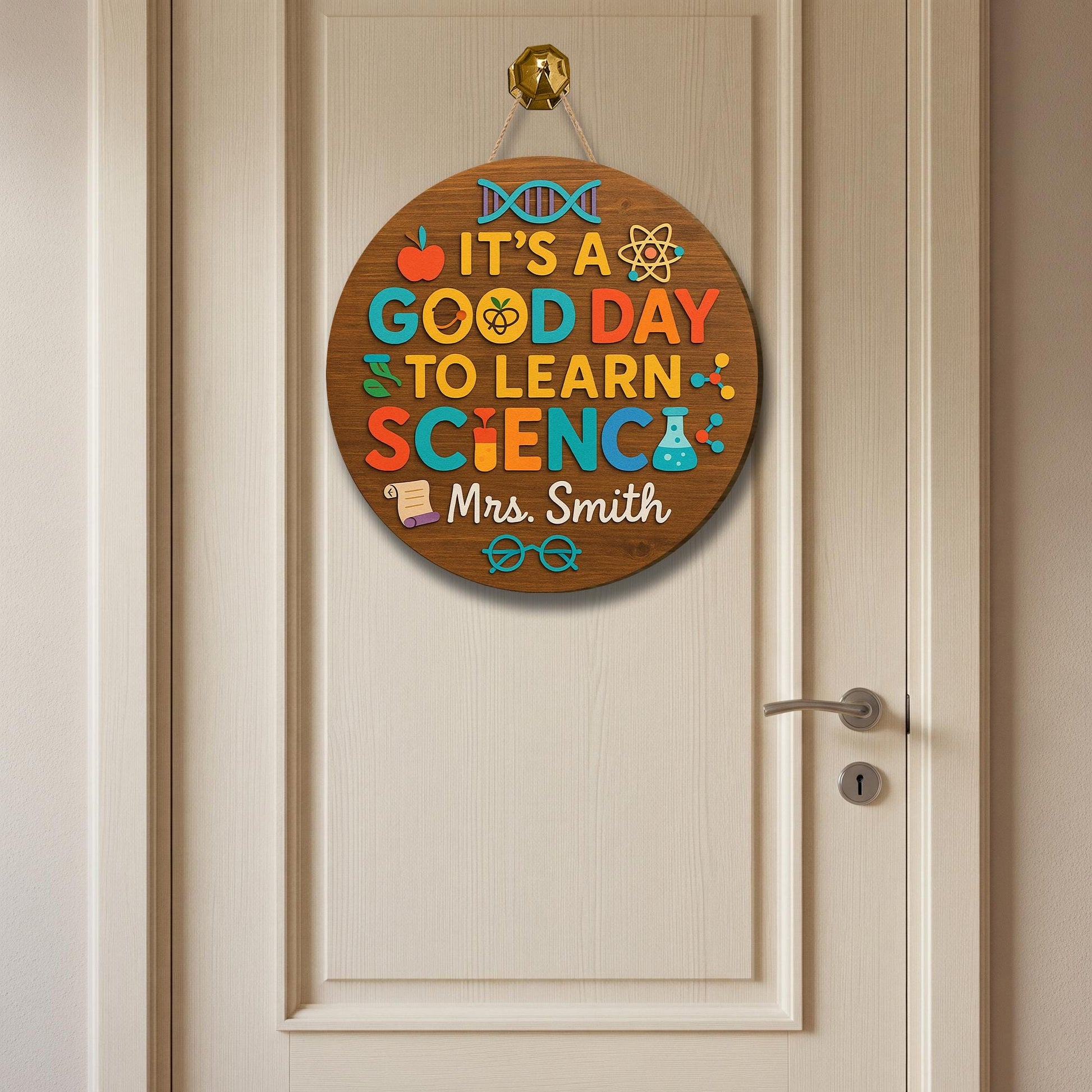 It's a Good Day to Learn Science Sign, 3D Wooden Teacher Door Hanger, STEM Classroom Decor, Science Teacher Gift, Lab Wall Art