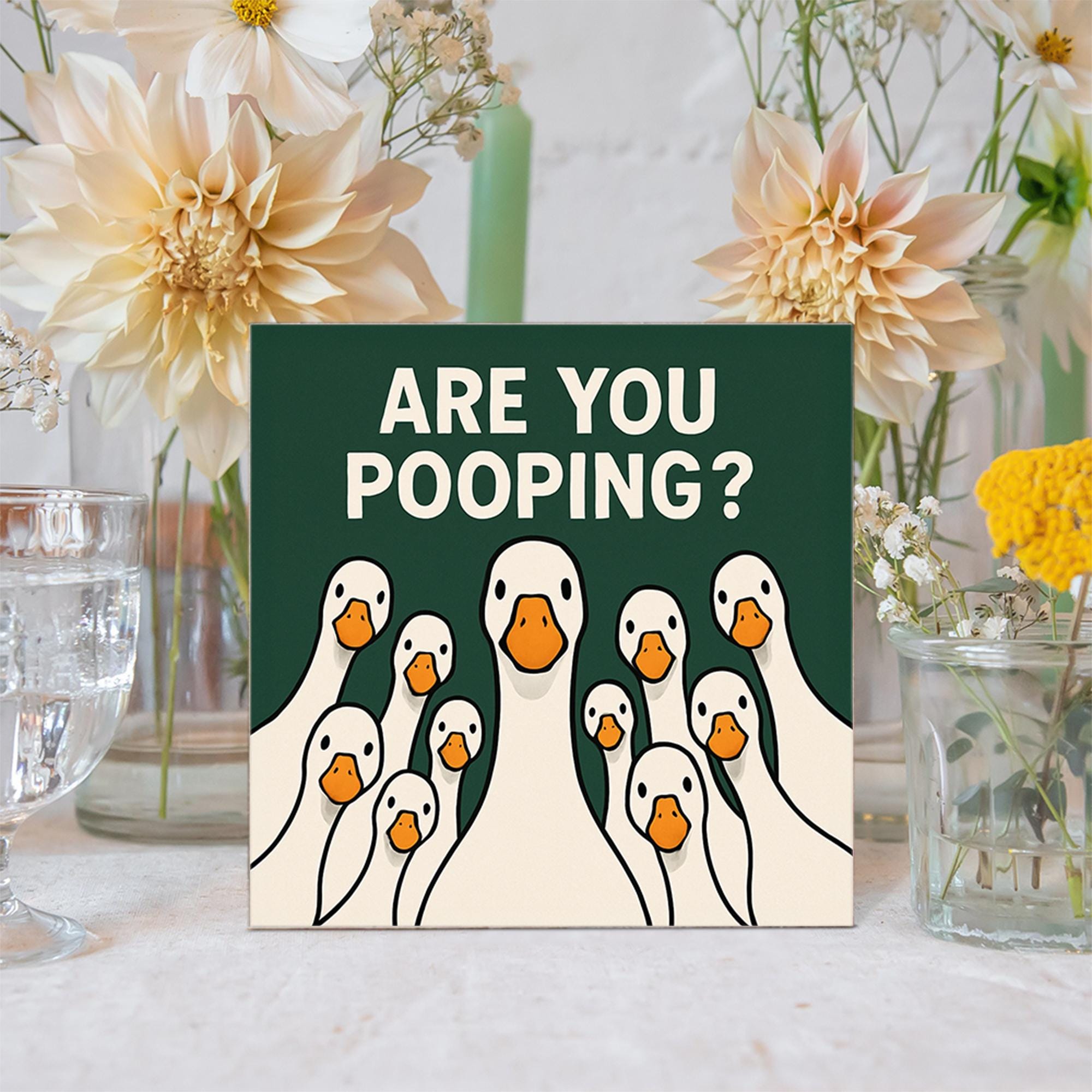 Funny Goose Bathroom Sign, Are You Pooping Wall Art, Goose Humor Toilet Decor, Gag Gift for Him, Farm Animal Bathroom Sign