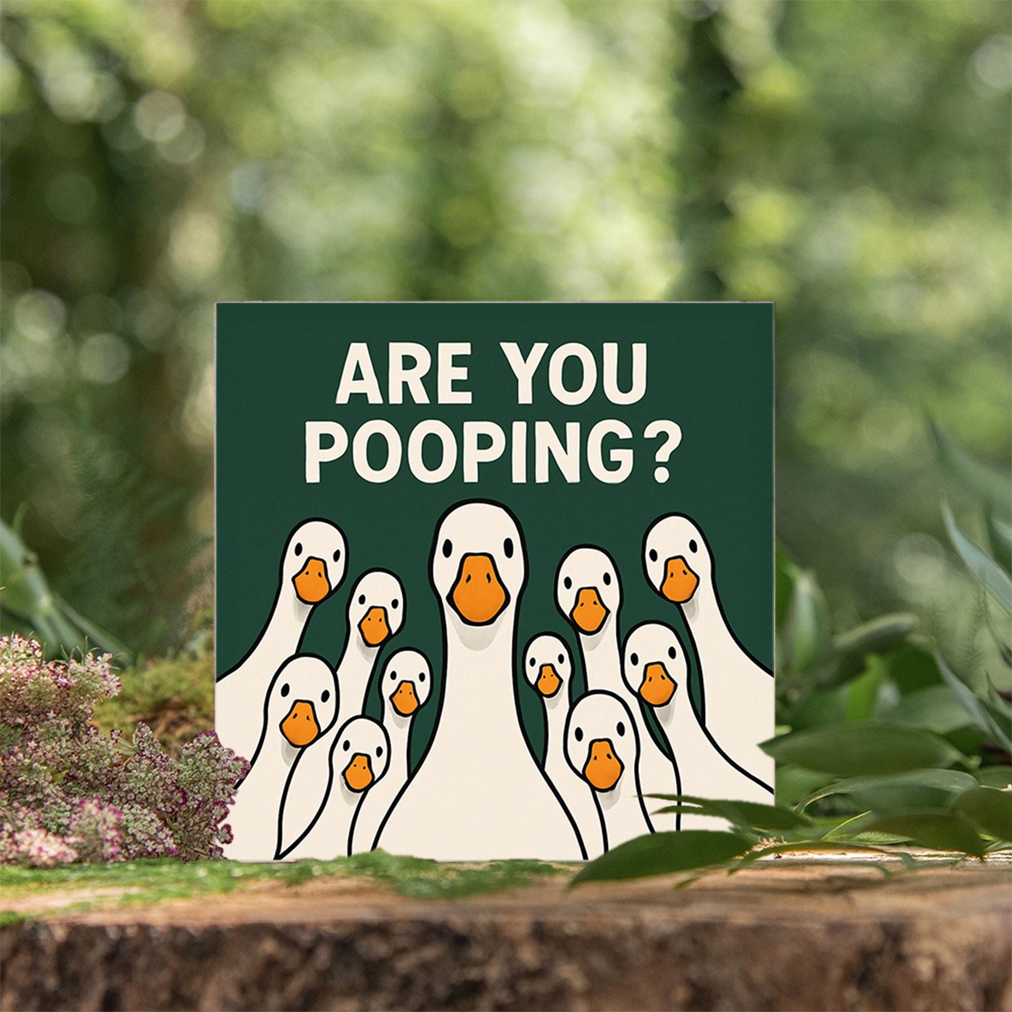 Funny Goose Bathroom Sign, Are You Pooping Wall Art, Goose Humor Toilet Decor, Gag Gift for Him, Farm Animal Bathroom Sign