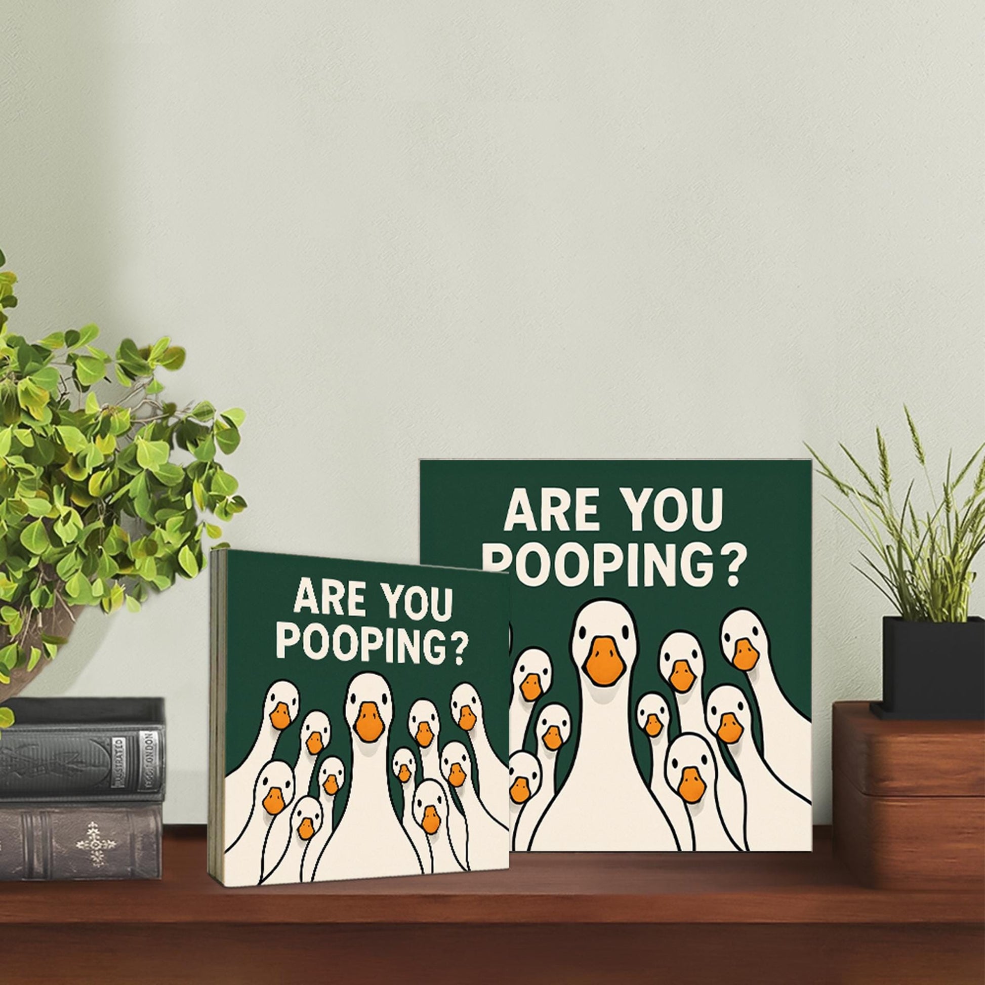 Funny Goose Bathroom Sign, Are You Pooping Wall Art, Goose Humor Toilet Decor, Gag Gift for Him, Farm Animal Bathroom Sign